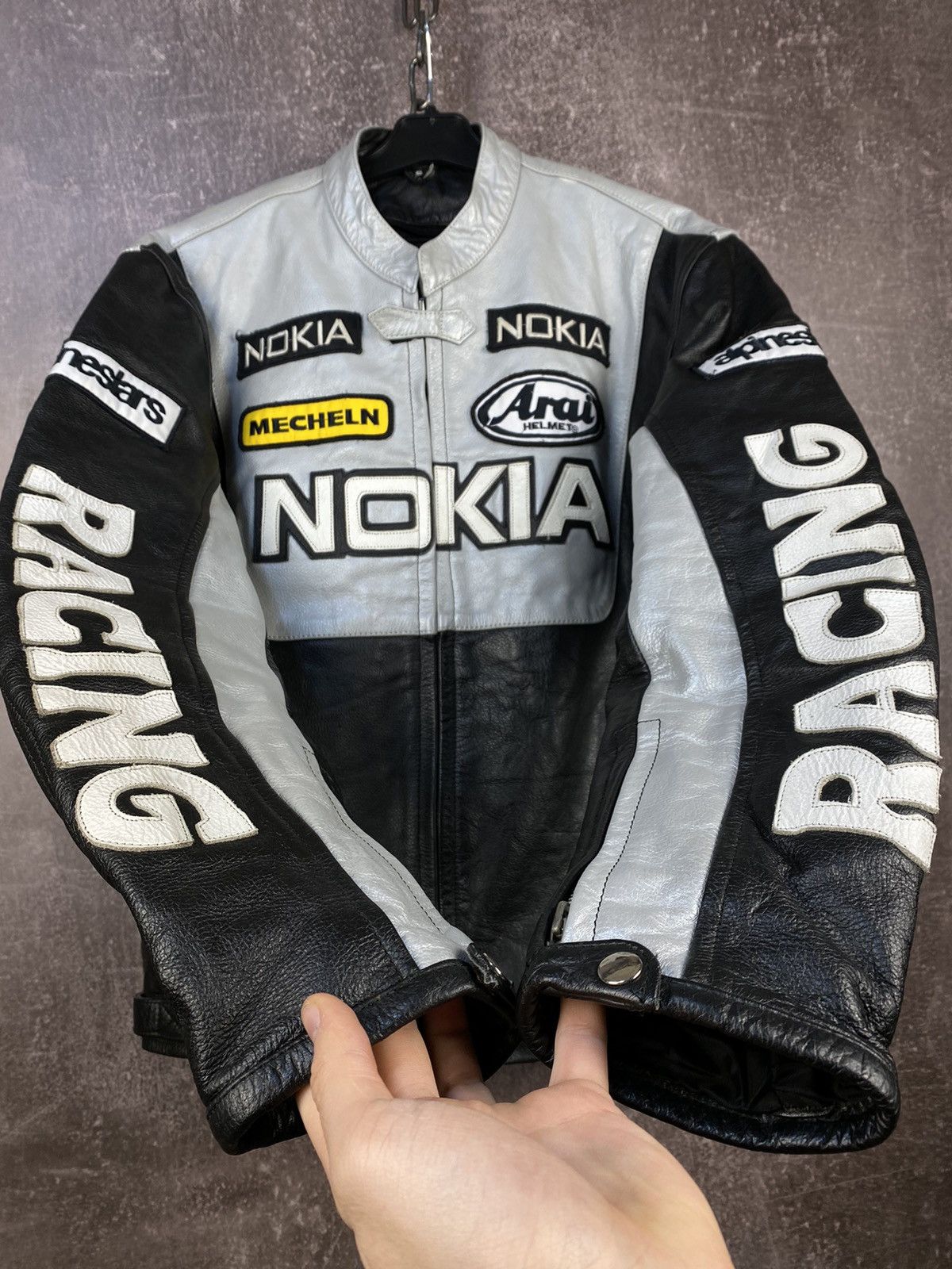Other 1990’s Vintage Nokia Moto Racing Leather Jacket Size US S / EU 44-46 / 1 - 2 Thumbnail
