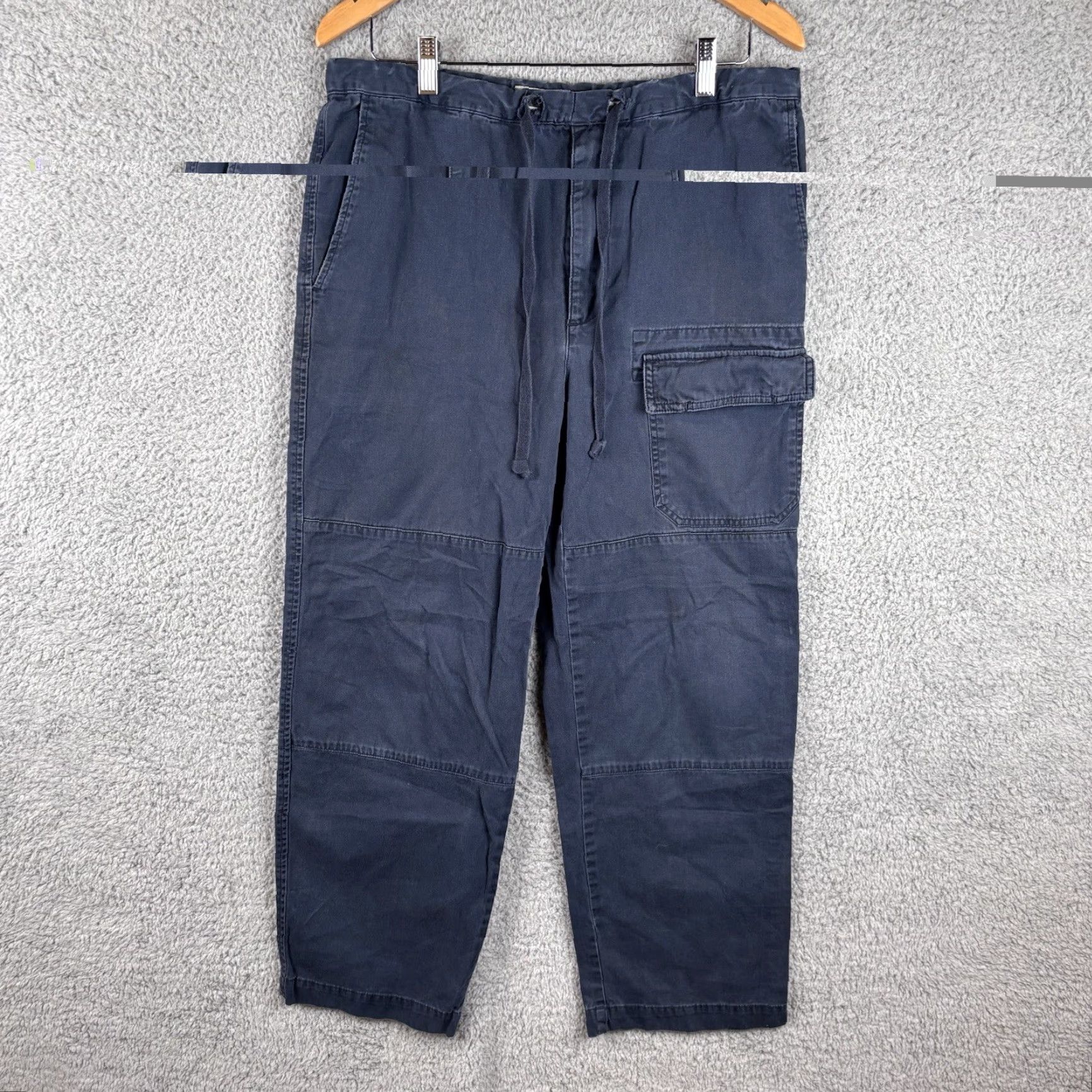 Vintage VINTAGE Structure Pants Mens L Blue Drawstring Baggy Cargo Pockets Skater Y2K Size US 31 - 2 Thumbnail