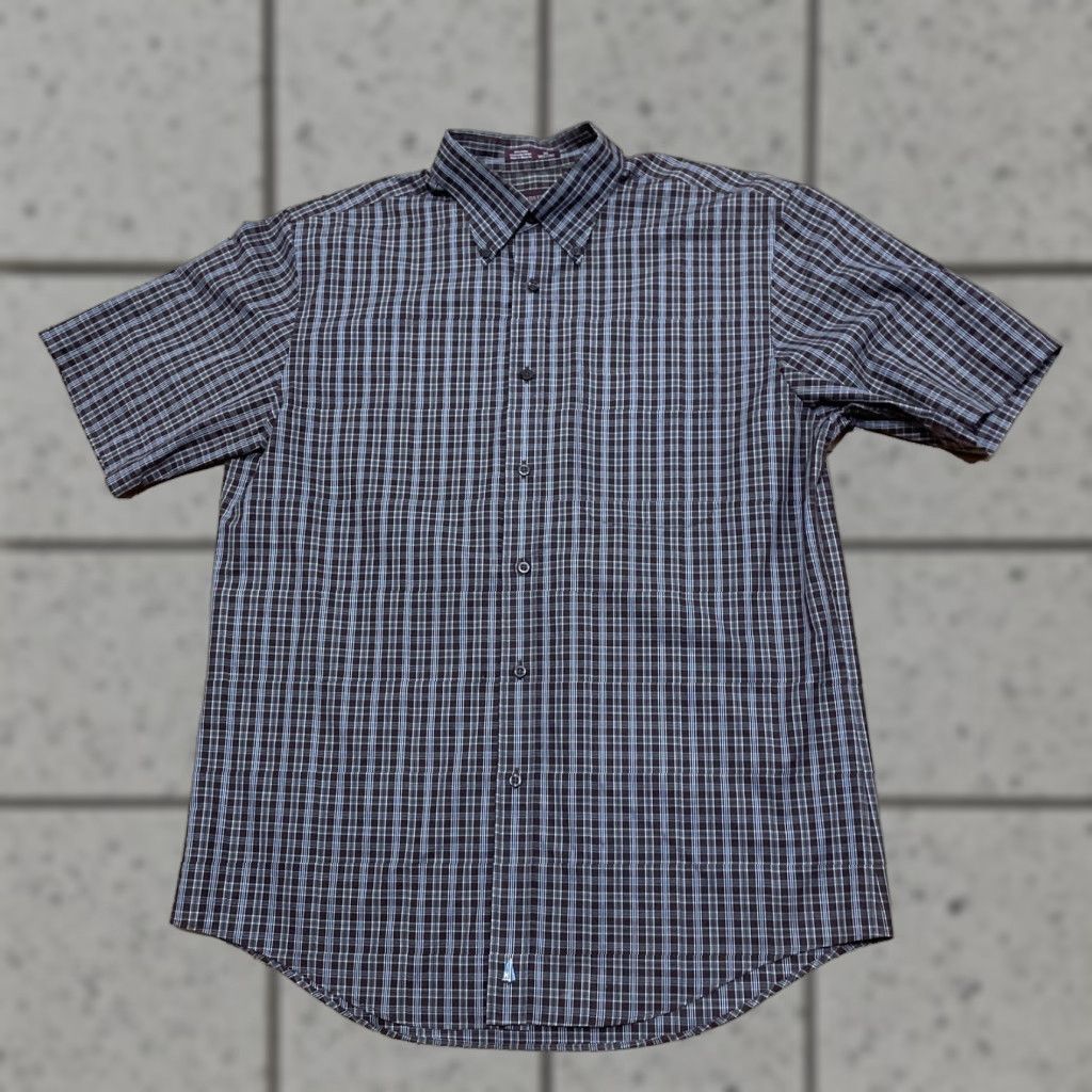 Nordstrom Nordstrom Vintage 90s Smartcare Shirt Men L Brown Plaid Organic Cotton Western Shirt Size US M / EU 48-50 / 2 - 1 Thumbnail