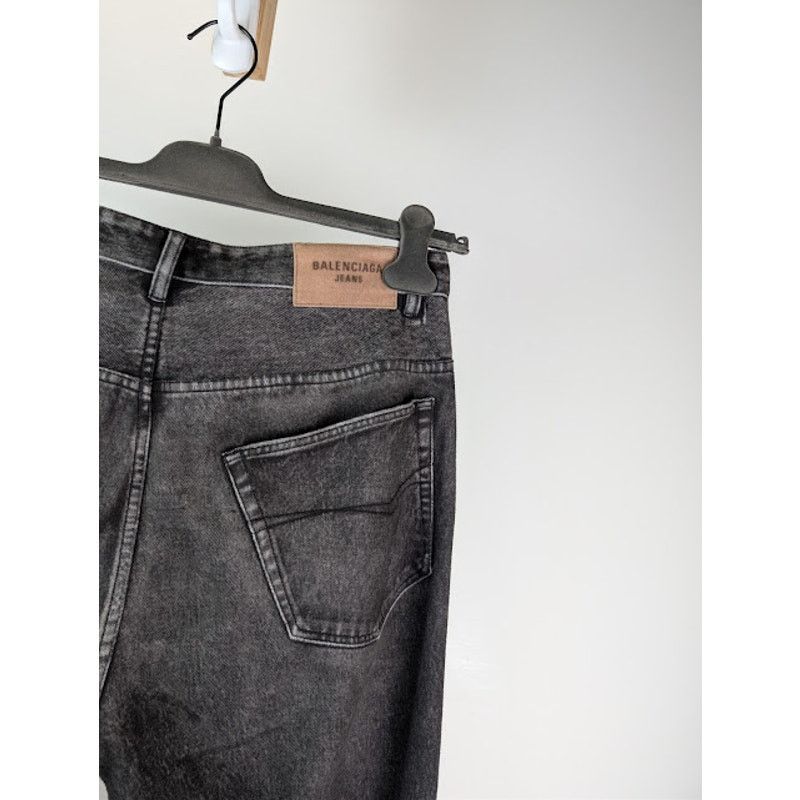 Balenciaga o1rshd1 Trompe L'oeil Fleece Denim Pants in Black Size US 30 / EU 46 - 13 Thumbnail
