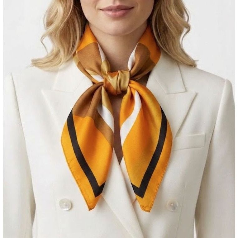 Other Modern Abstract Silky Scarf Versatile Stylish Accessory Eleg Size ONE SIZE - 1 Thumbnail