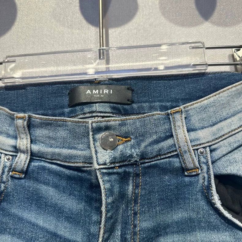 Amiri Amiri Blue Distressed Destroyed Jeans Size US 32 / EU 48 - 3 Thumbnail