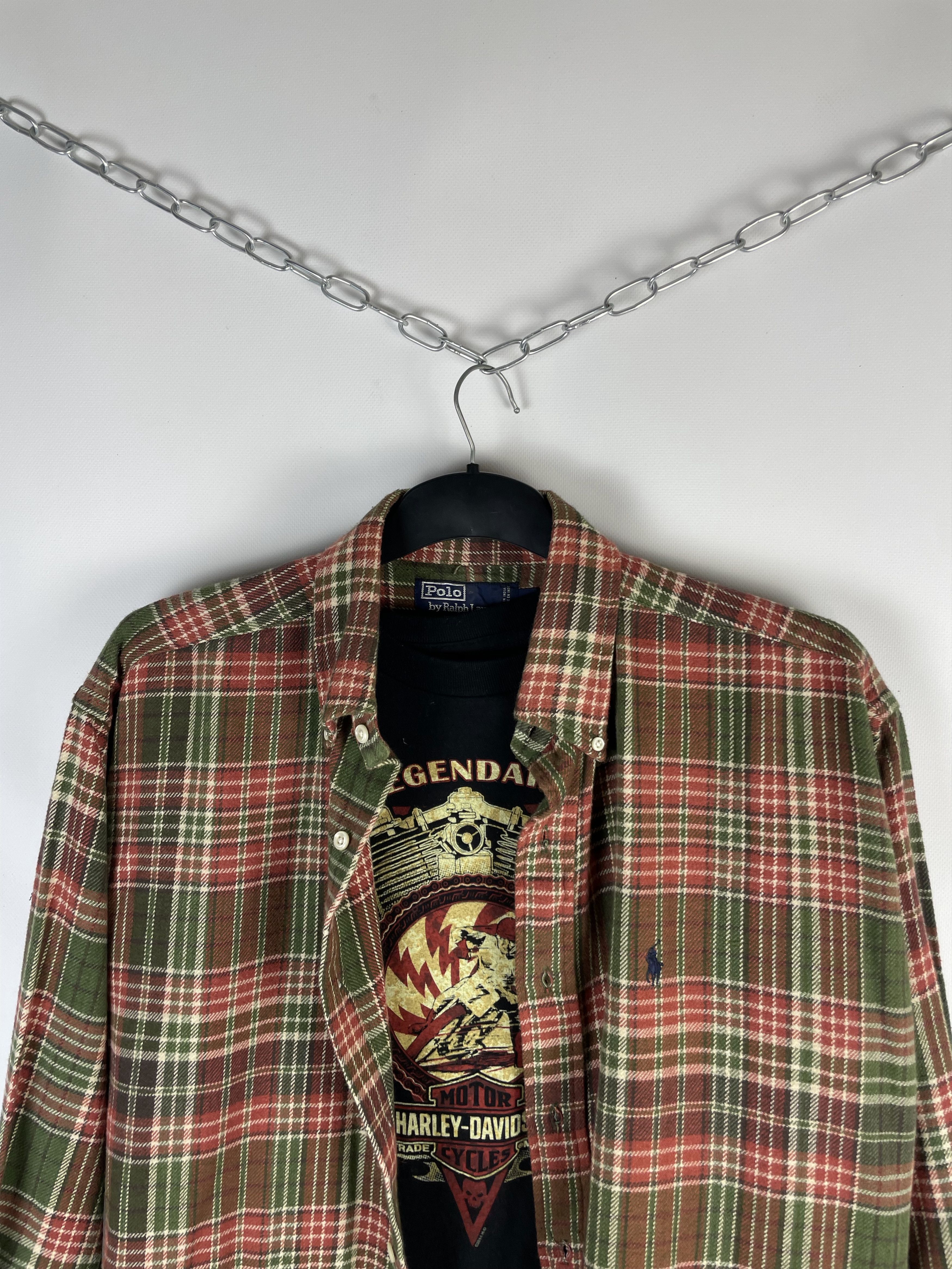 Flannel Flannel Polo Ralph Lauren Vintage Mens Shirt Size US L / EU 52-54 / 3 - 3 Thumbnail