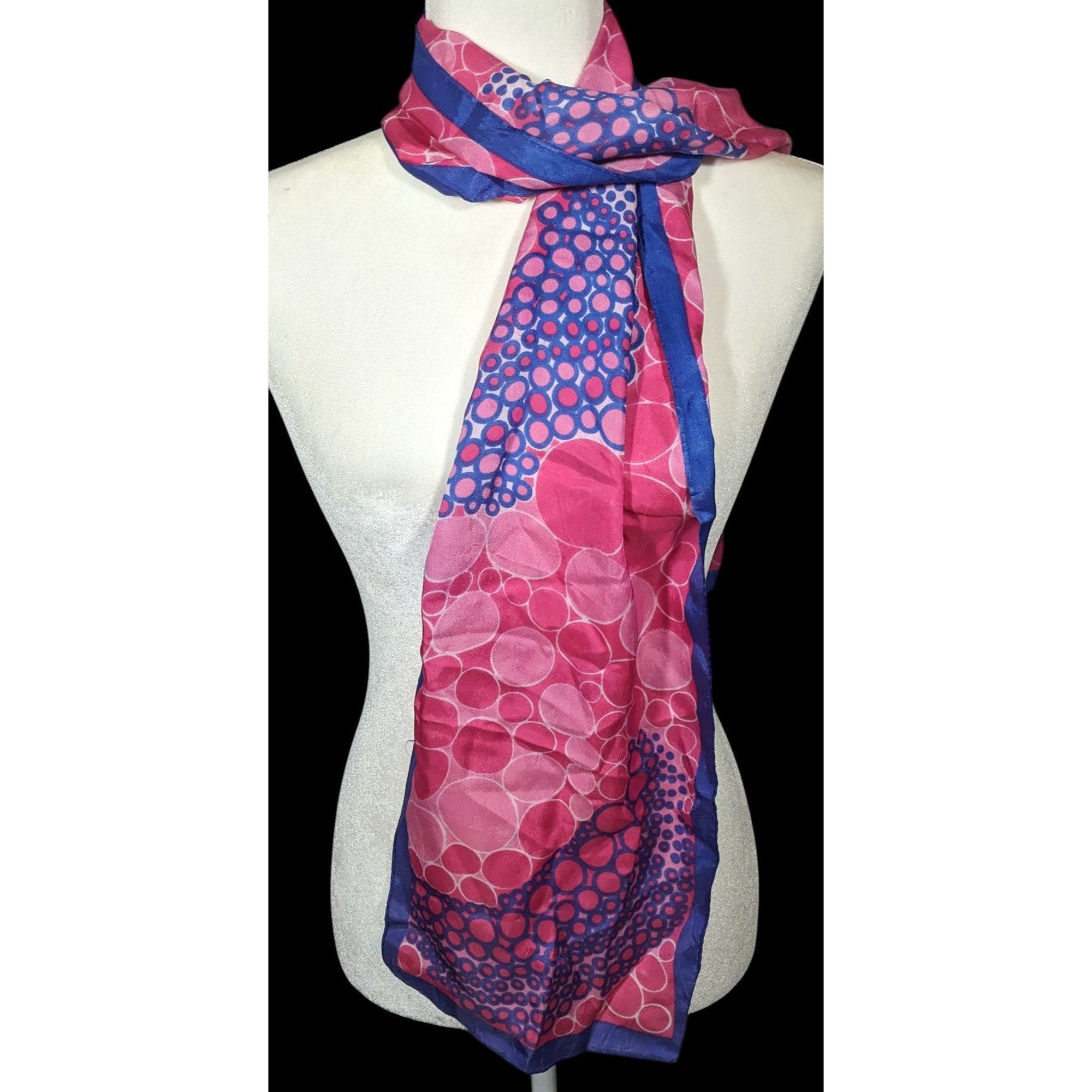 Other Vintage Cesandre Paris Pink And Purple Abstract Bubble Scarf Size ONE SIZE - 1 Thumbnail
