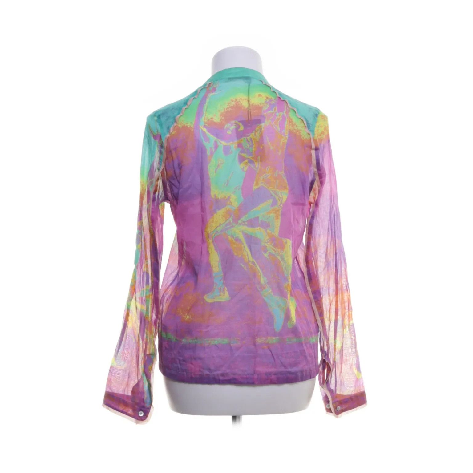 Prada 🔴 PRADA Shirt Long Sleeve Print Multicolor Acid Blouses Size S / US 4 / IT 40 - 1 Thumbnail