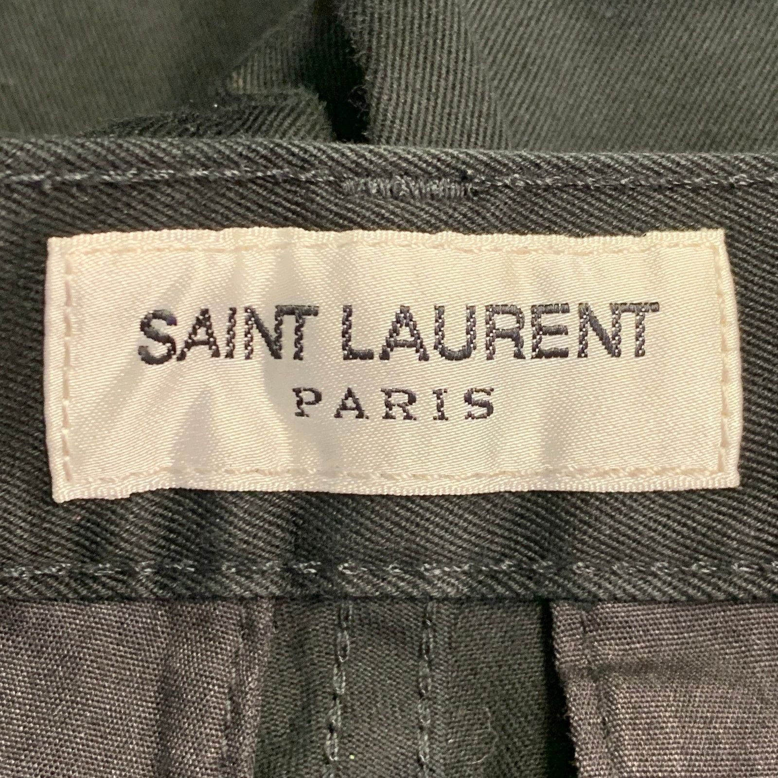 Saint Laurent Paris Black Cotton Blend Flat Front Slim Tapered Casual Pants Size US 30 / EU 46 - 4 Thumbnail
