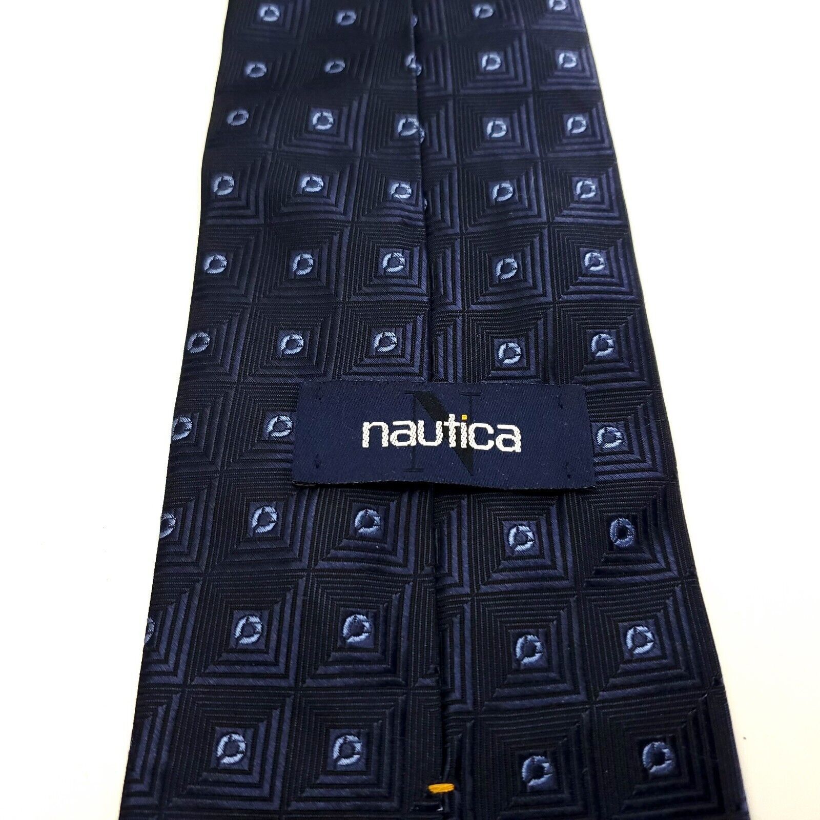 Nautica Nautica Blue Woven Geometric Wide Silk Tie Size ONE SIZE - 3 Thumbnail