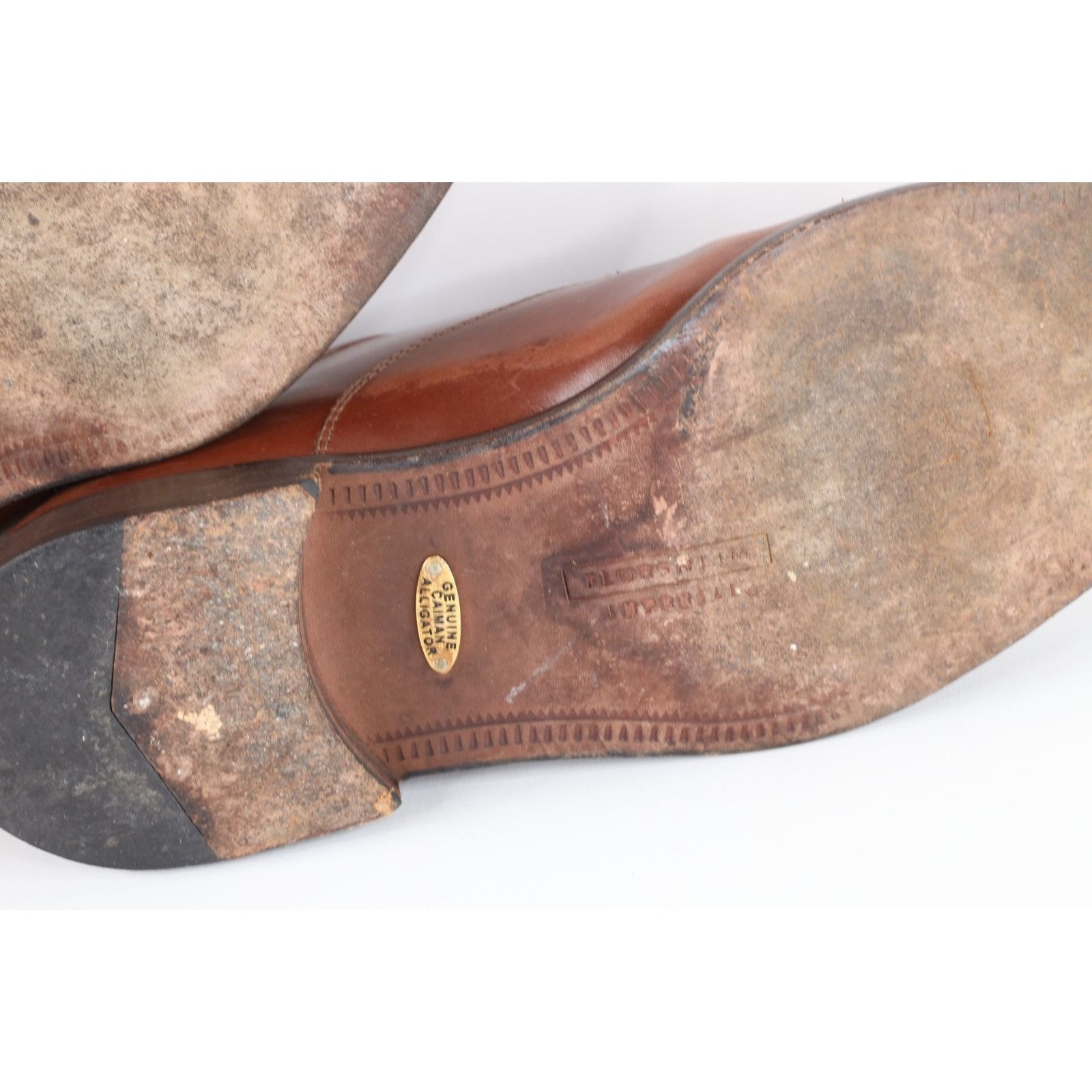 Florsheim Florsheim Imperial Caiman Alligator Leather Cap Shoes Size US 11.5 / EU 44-45 - 14 Thumbnail