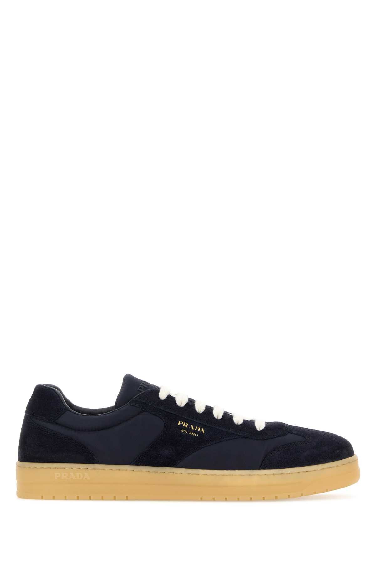 Prada Midnight Blue Suede E Re-Nylon Sneakers Size US 8 / EU 41 - 1 Thumbnail