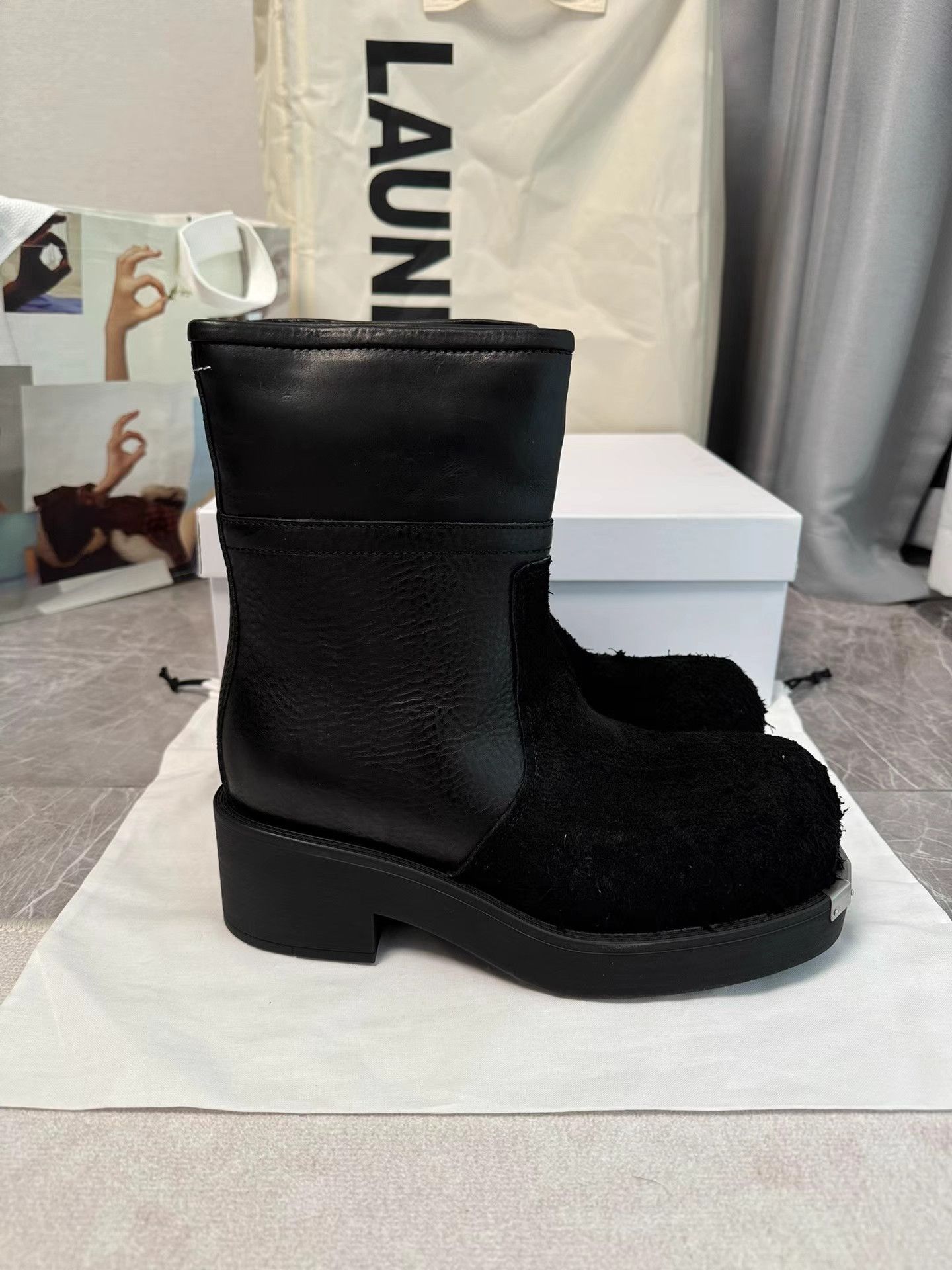 Maison Margiela Maison Margiela Distressed Leather Steel-Toe Boots K6 Size US 8 / IT 38 - 3 Thumbnail