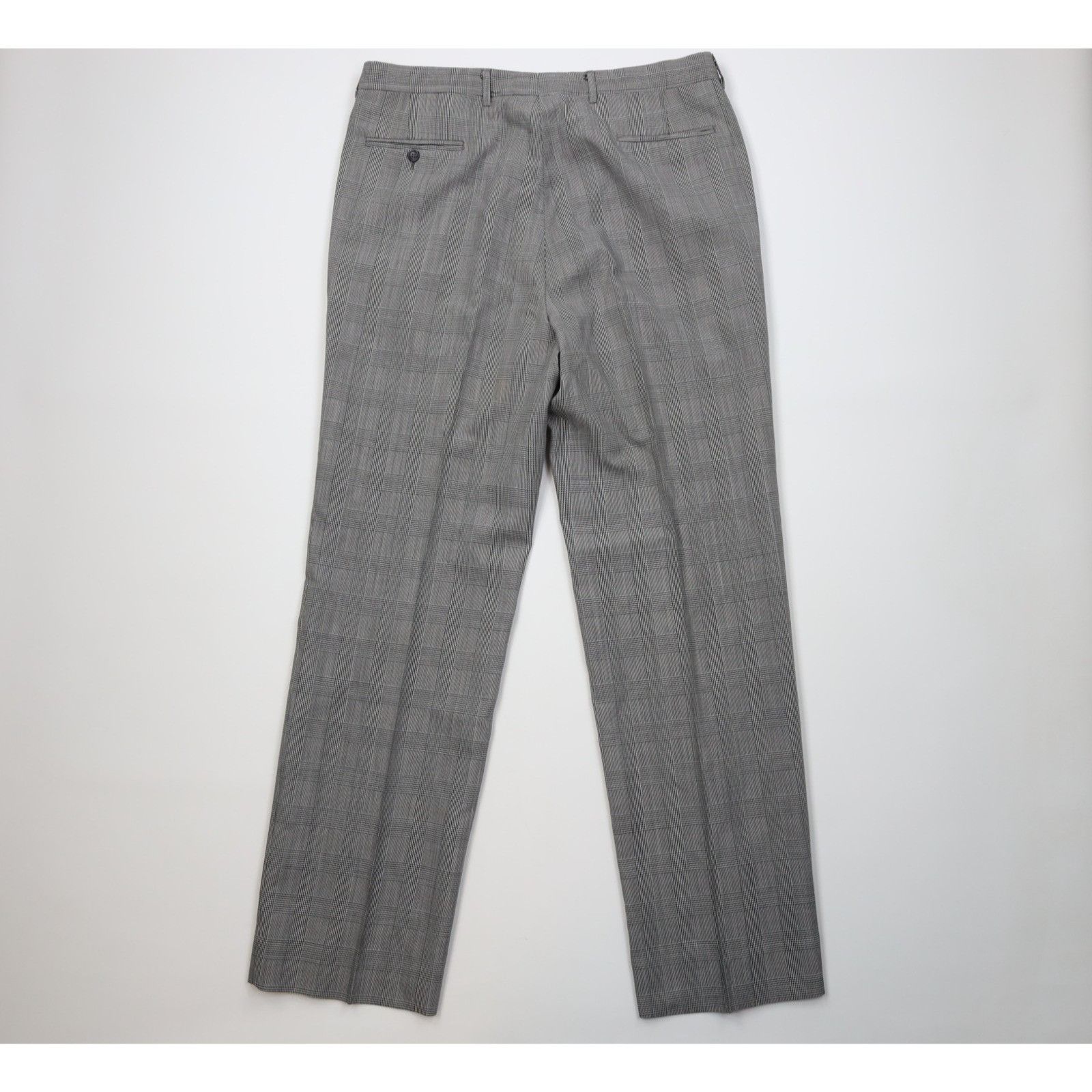 Vintage Vintage 70s Palm Beach 2 Piece Wool Suit Wedding Houndstooth Size 44L - 18 Thumbnail