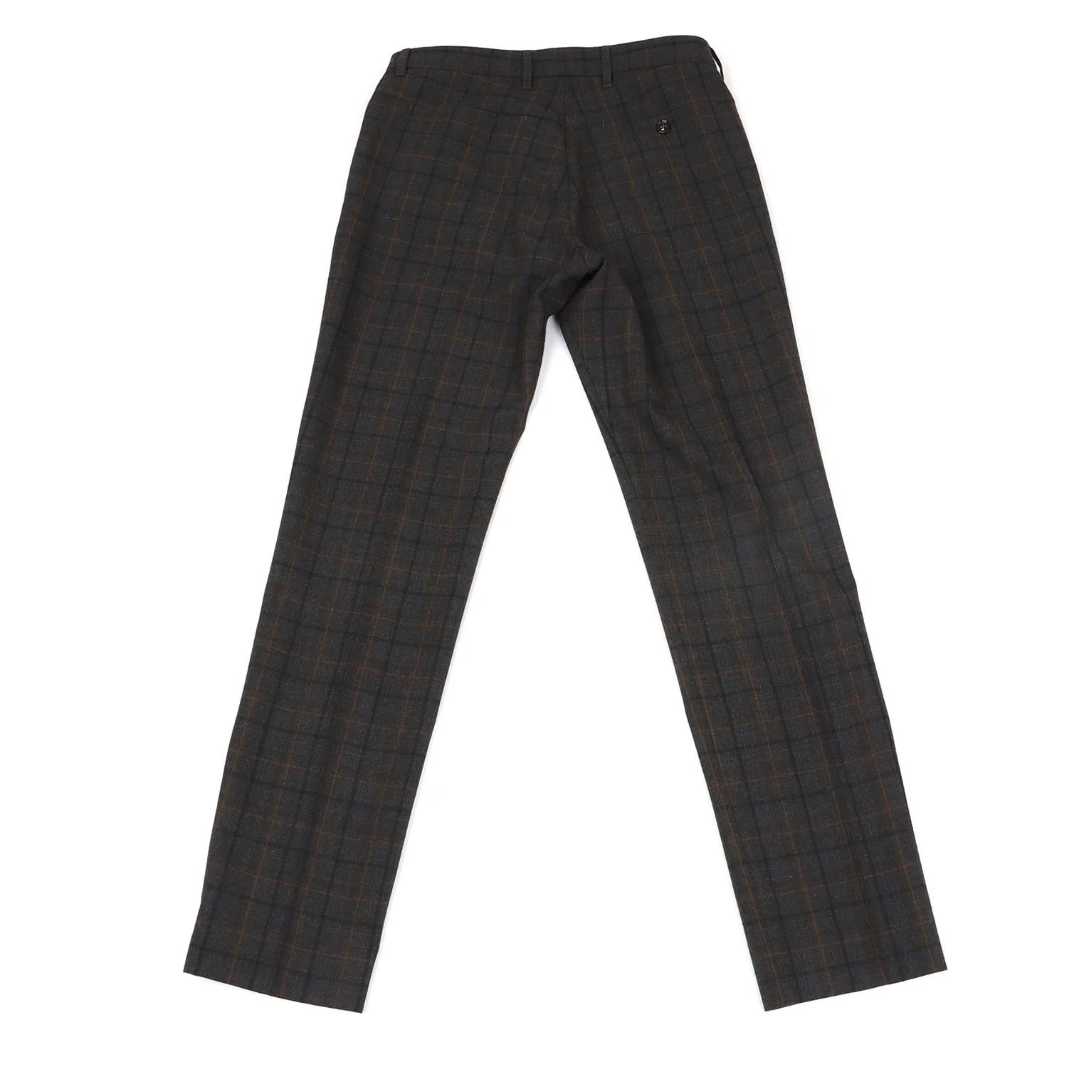 Maison Margiela Wool Overcheck Tapered Pants in Gray-Brown-Blue, Size 44 Size US 28 / EU 44 - 8 Thumbnail