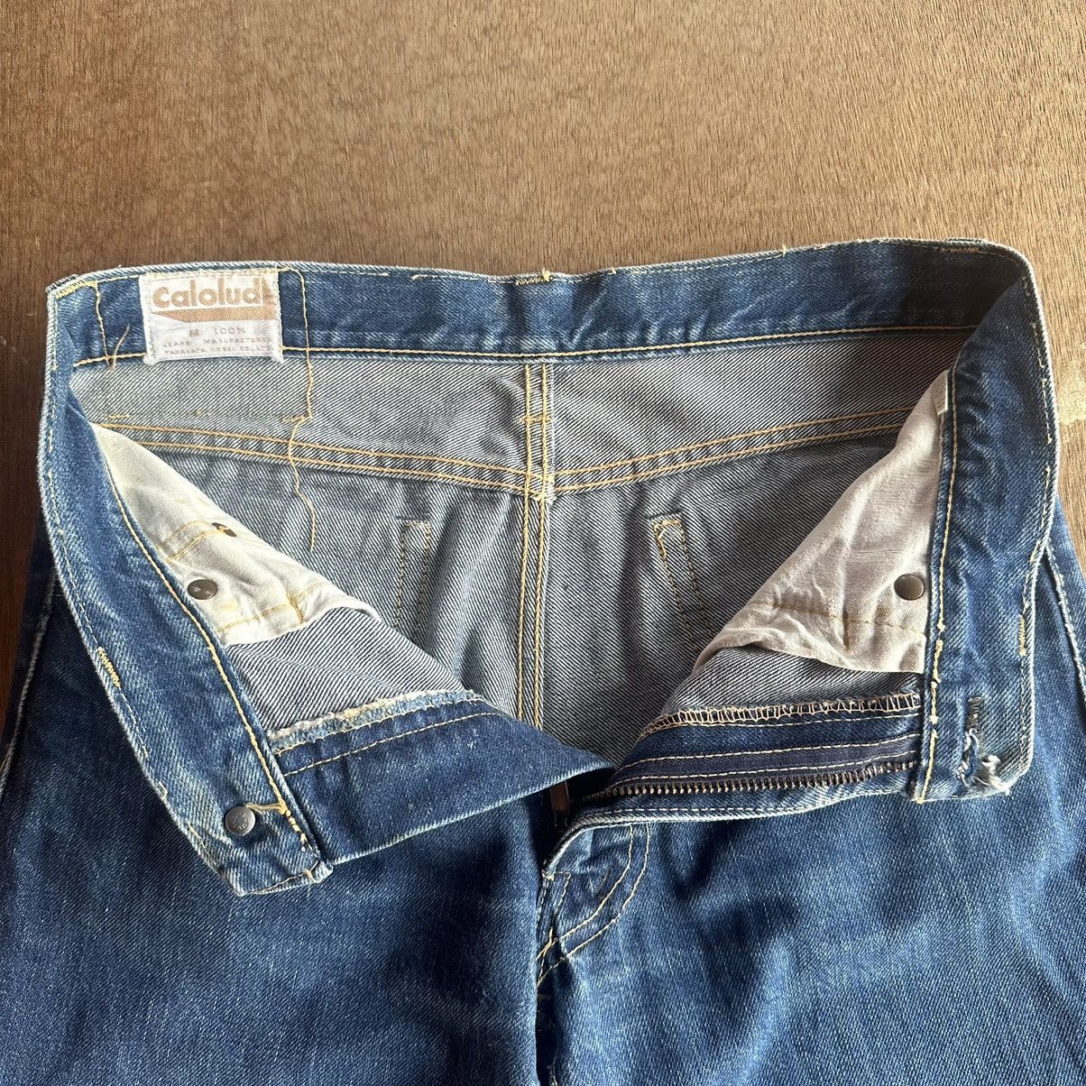 Vintage FLARE/BOOTCUT ‼️ Vintage COLOLUD Yellow Stitch Sconvil Denim Size US 27 - 12 Thumbnail