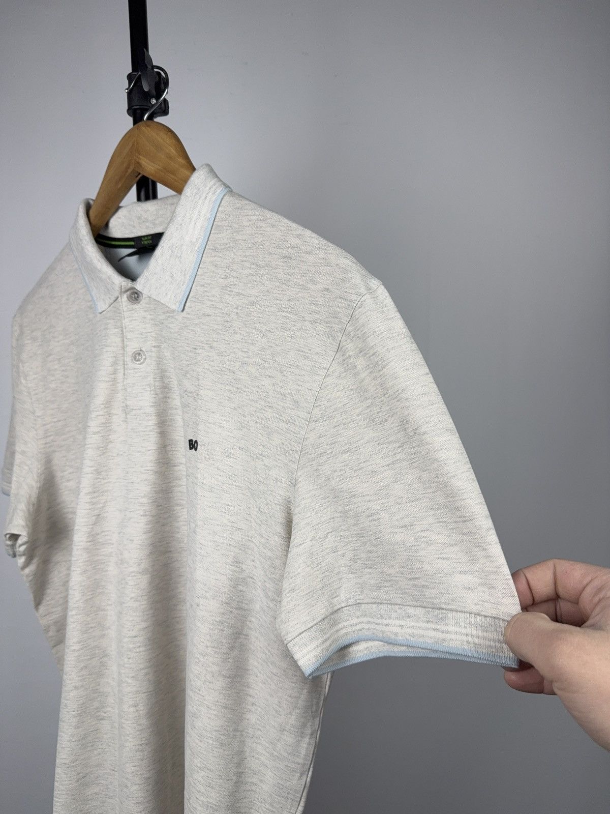 Hugo Boss Hugo Boss BO/SS Logo Slim Fit Stretch Polo Shirt Light Grey Size US L / EU 52-54 / 3 - 10 Thumbnail