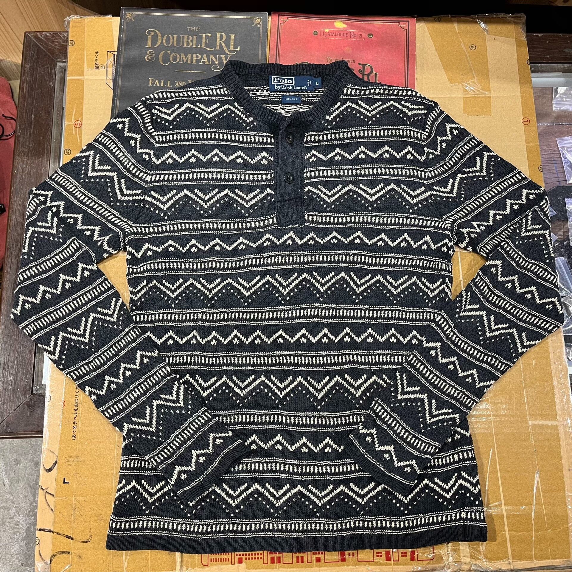 RRL Ralph Lauren Ralph Lauren Double RL Henley Sweater Size US L / EU 52-54 / 3 - 1 Thumbnail