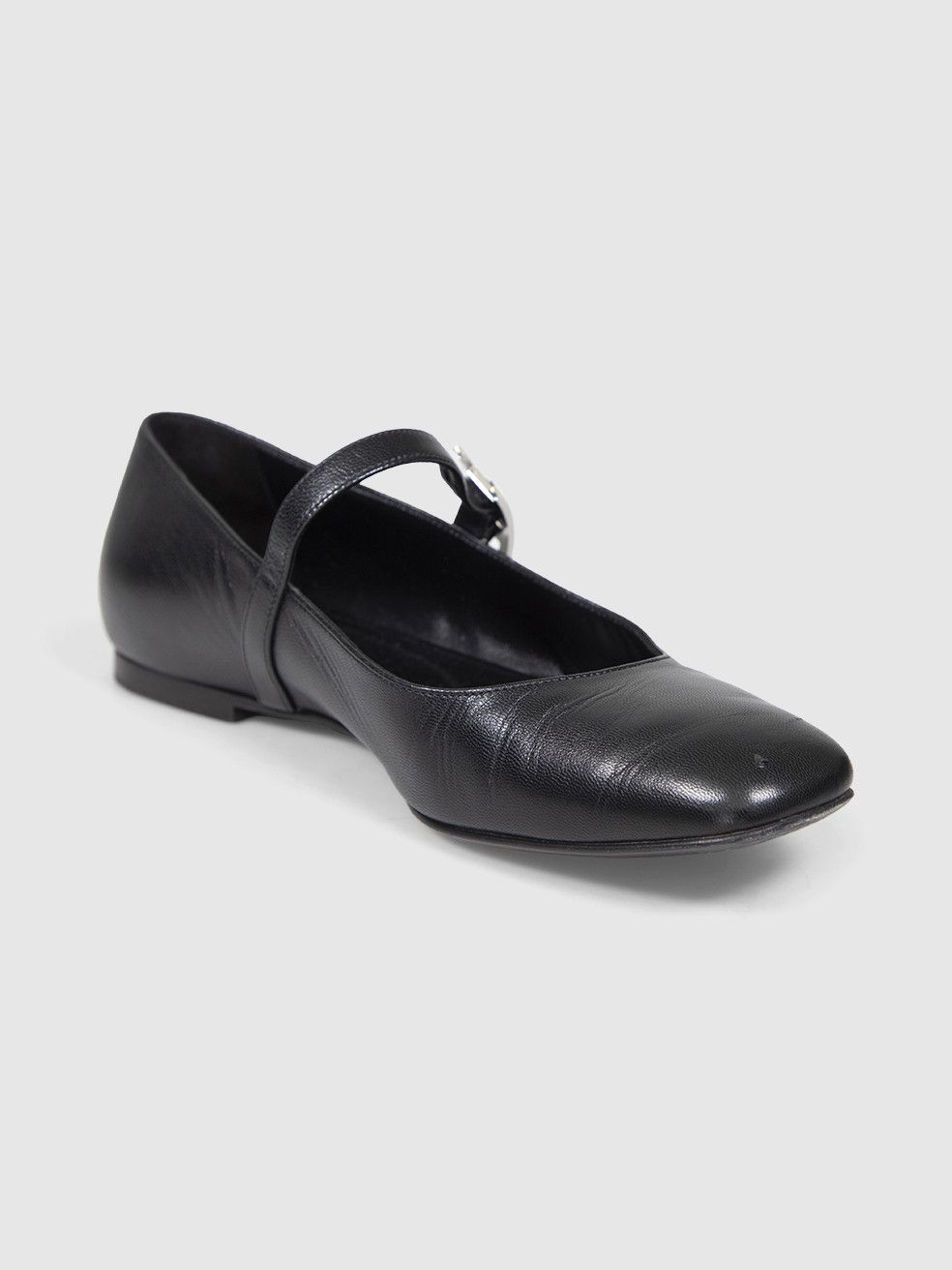 Hermes Black Leather Jane Ballet Flats Size US 7 / IT 37 - 1 Thumbnail