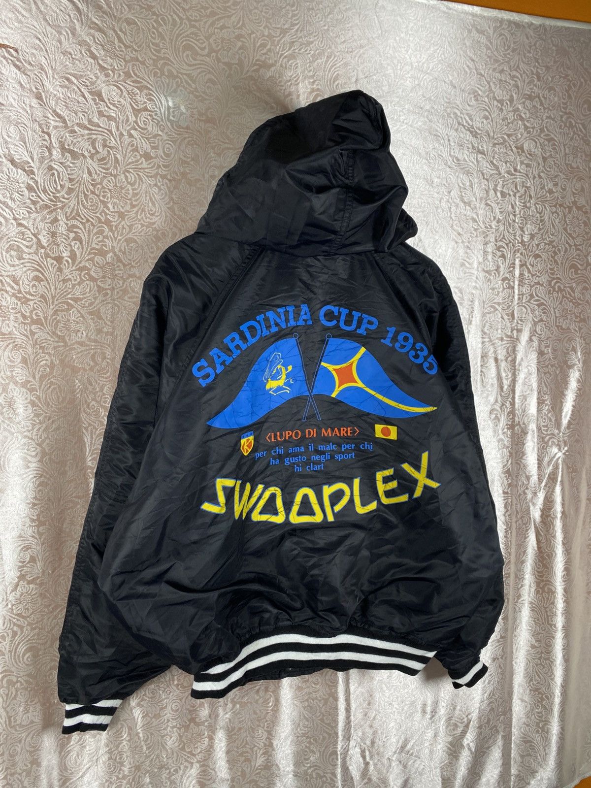 Vintage Vintage Swooplex Sardinia Cup 1935 Hooded Jacket Spell Out Size US L / EU 52-54 / 3 - 9 Thumbnail