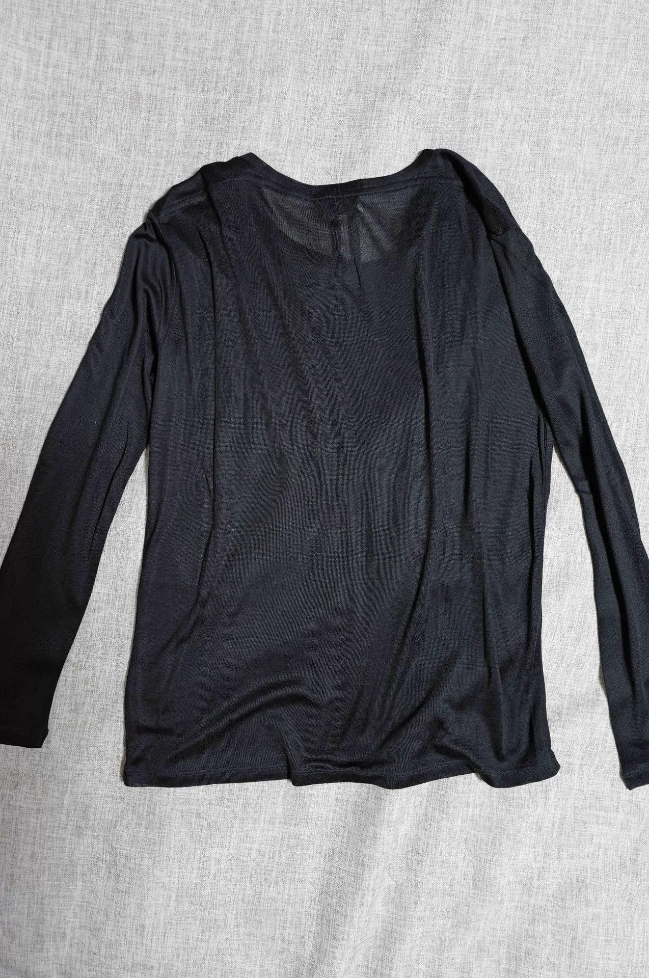 Saint Laurent Paris SLP 13AW Runway Black Silk Long Sleeve Pocket T-Shirt Size US S / EU 44-46 / 1 - 2 Thumbnail