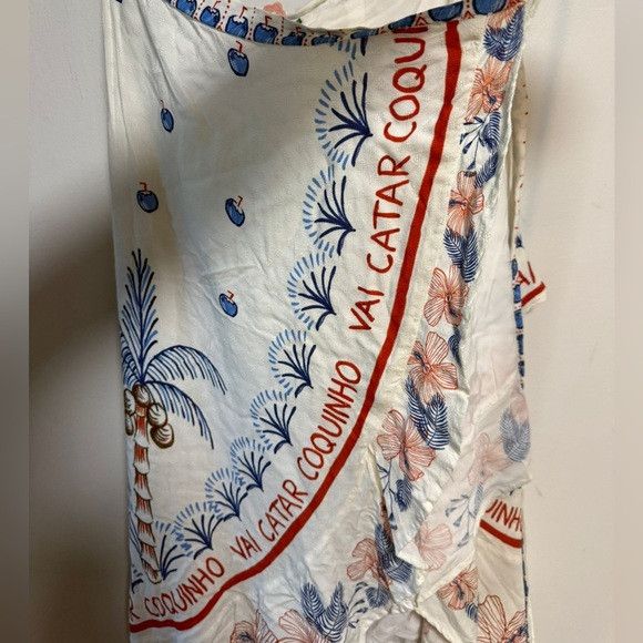 Farm Rio FARM Rio “Vai Catar Coquinho” Tropical Wrap Skirt – (Small) Size 24" / US 00 / IT 34 - 5 Thumbnail