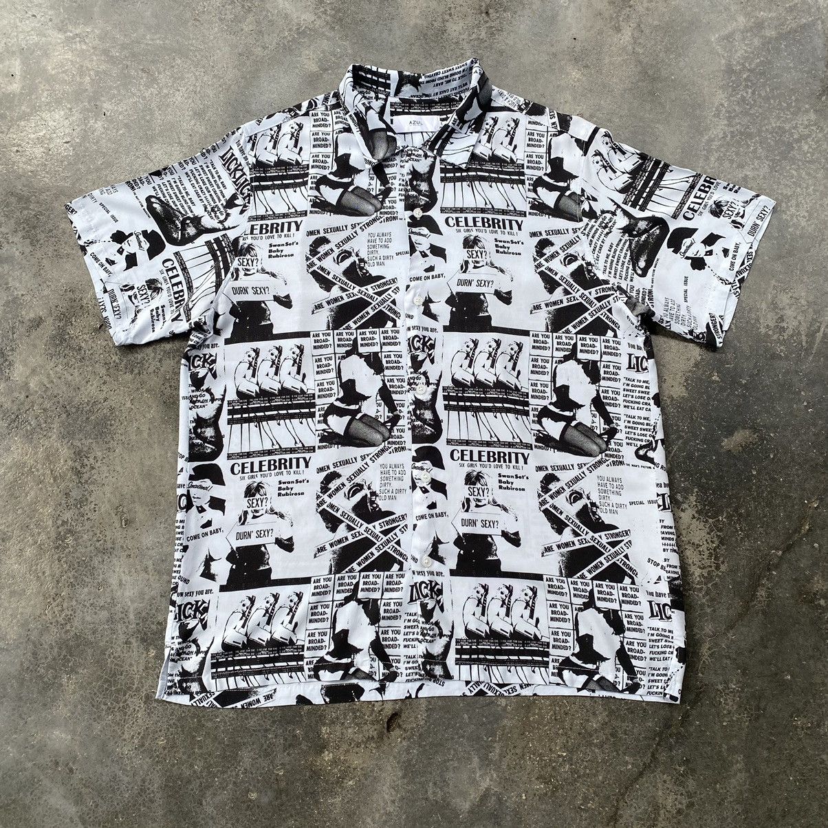 Japanese Brand Vintage Azul By Moussy Porn Button Ups Rayon Shirt Size US L / EU 52-54 / 3 - 1 Thumbnail
