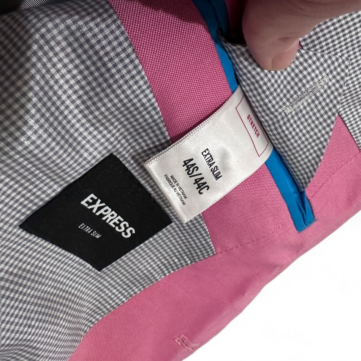 Express Express Pink Suit 44 Short Extra Slim Fit Flaw 44s 44c Size 44S - 10 Thumbnail