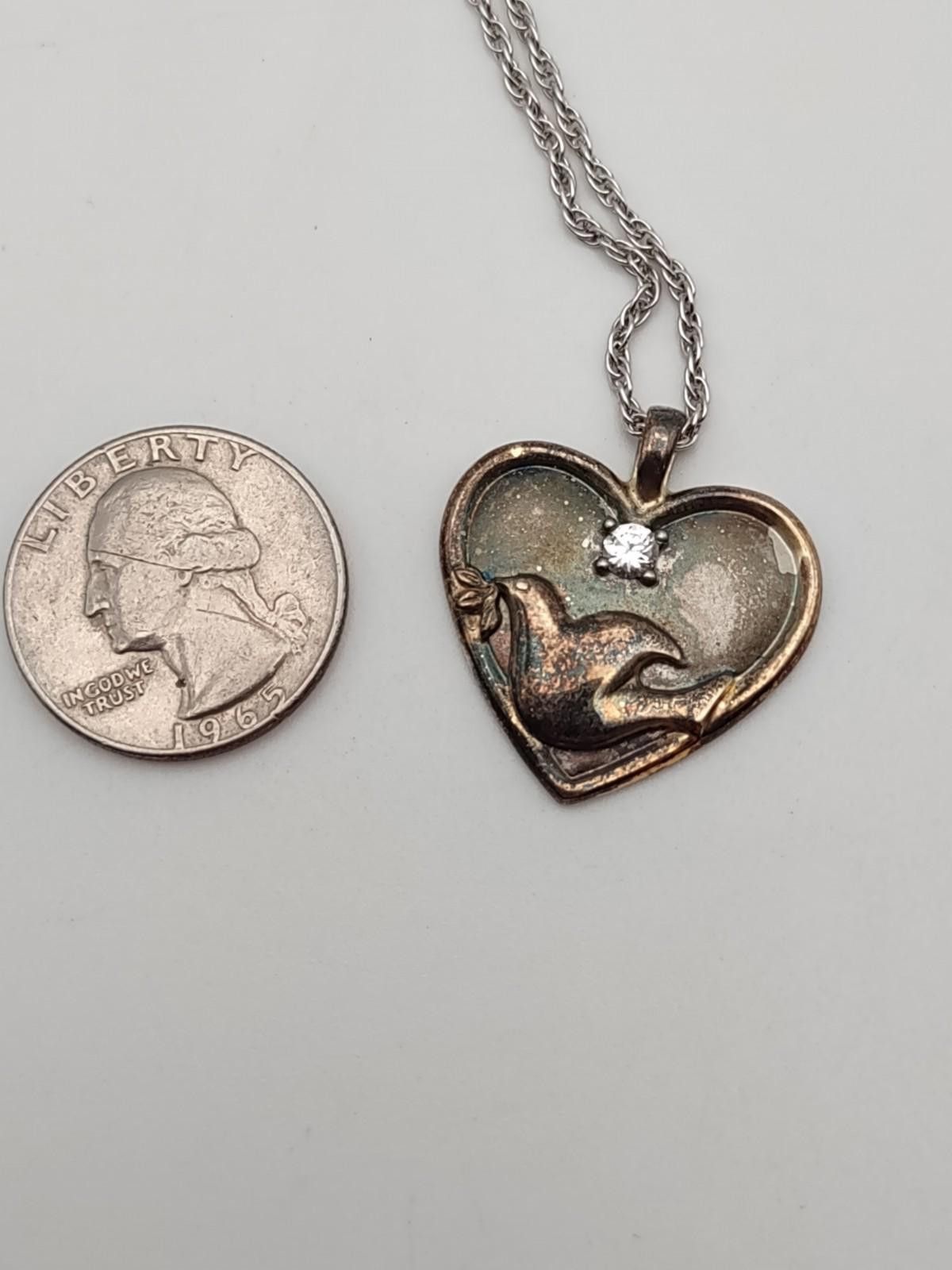 Other Gorham Sterling Serenity Prayer Heart Pendant 20" Size ONE SIZE - 3 Thumbnail