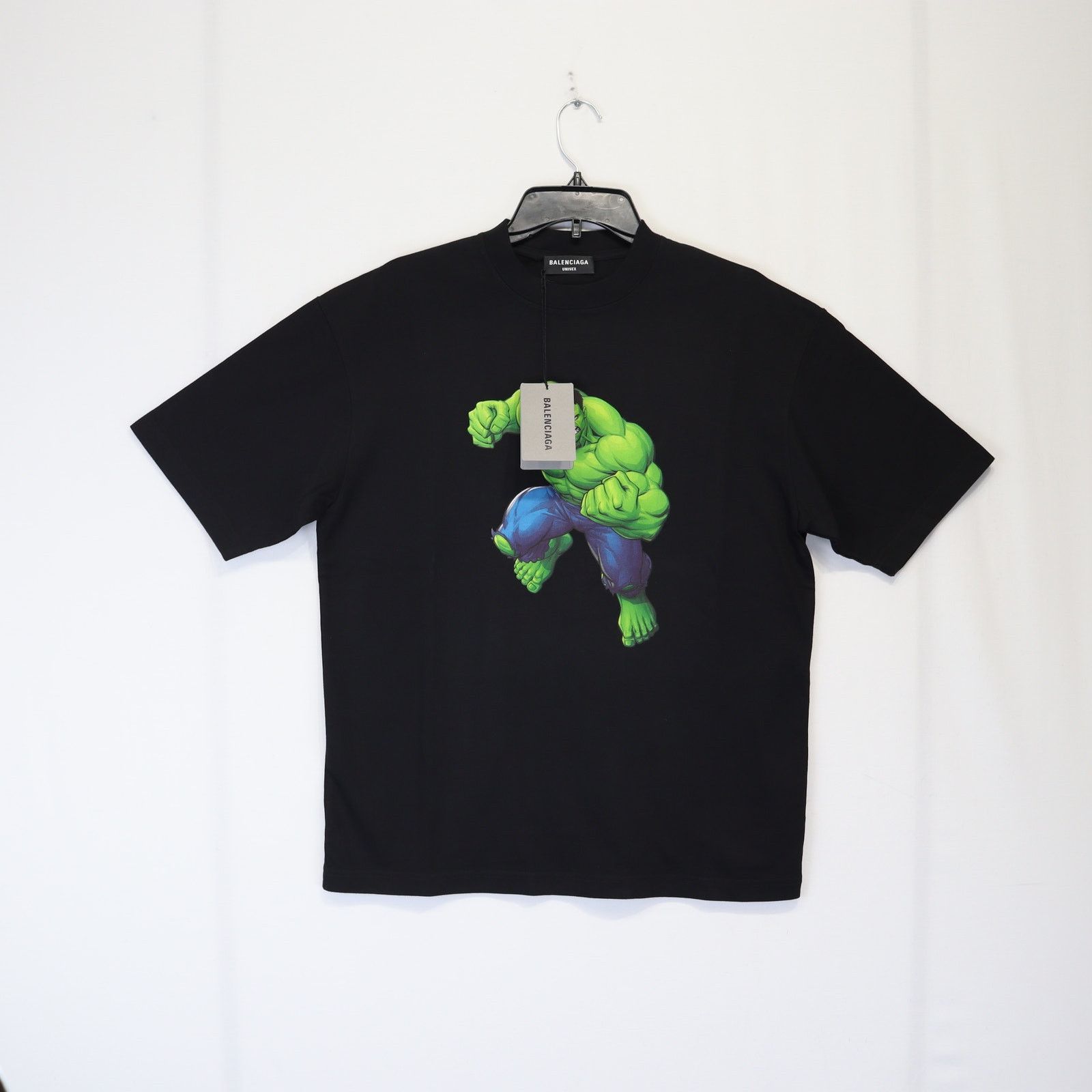 Balenciaga o1rshd1 Hulk Vintage Jersey T-Shirt Regular Fit in Black Size US XXS / EU 40 - 1 Thumbnail