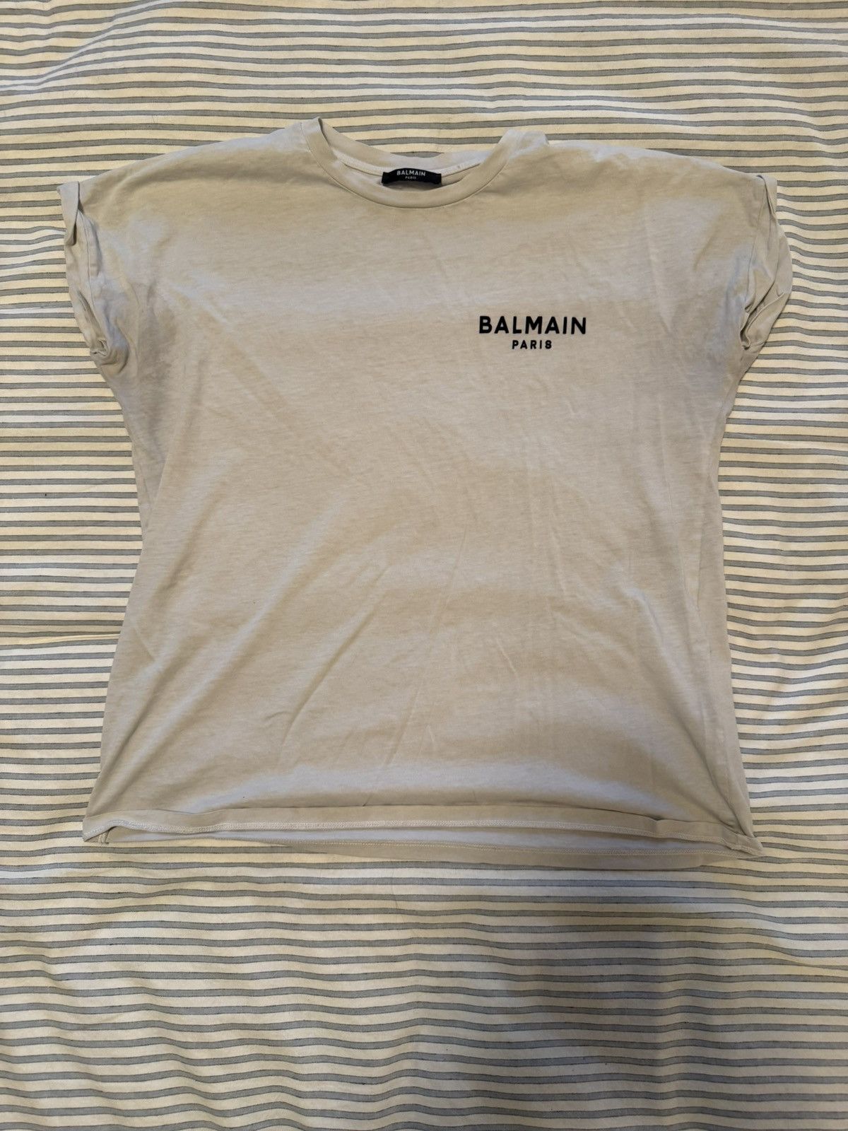 Balmain Balmain Rolled Sleeve T Shirt Size S / US 4 / IT 40 - 1 Thumbnail