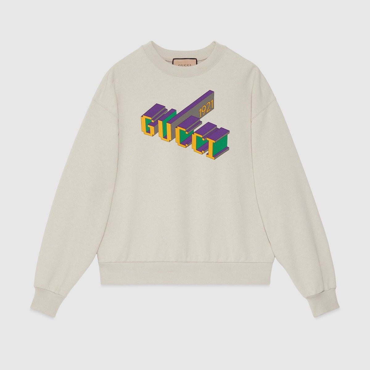 Gucci o1mt1gz0325 Cotton Jersey Sweatshirt With Print in Ivory Size US XL / EU 56 / 4 - 1 Thumbnail