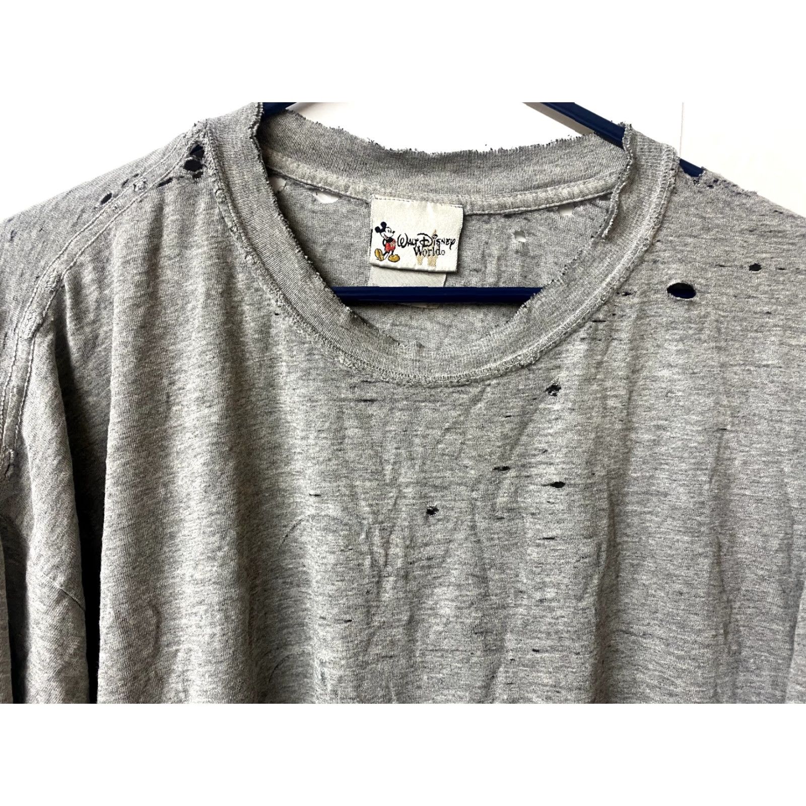 Disney VINTAGE 90s Walt Disney Mickey Mouse T Shirt Men 2XL Gray Grunge Distressed B5 Size US XXL / EU 58 / 5 - 7 Thumbnail