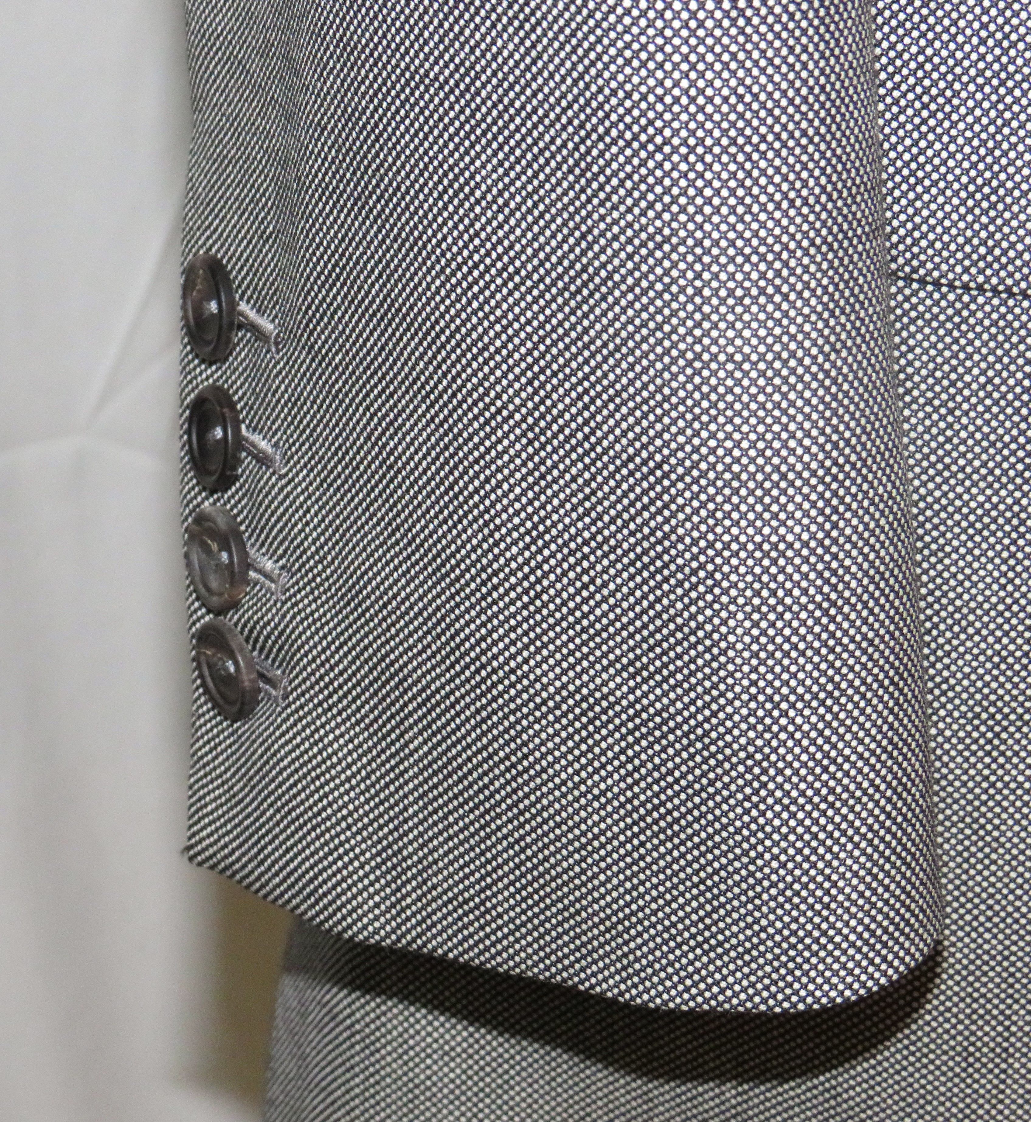 Henry Poole × Savile Row Bespoke Gray Birdseye Two Button Sport Coat Size 46R - 9 Thumbnail