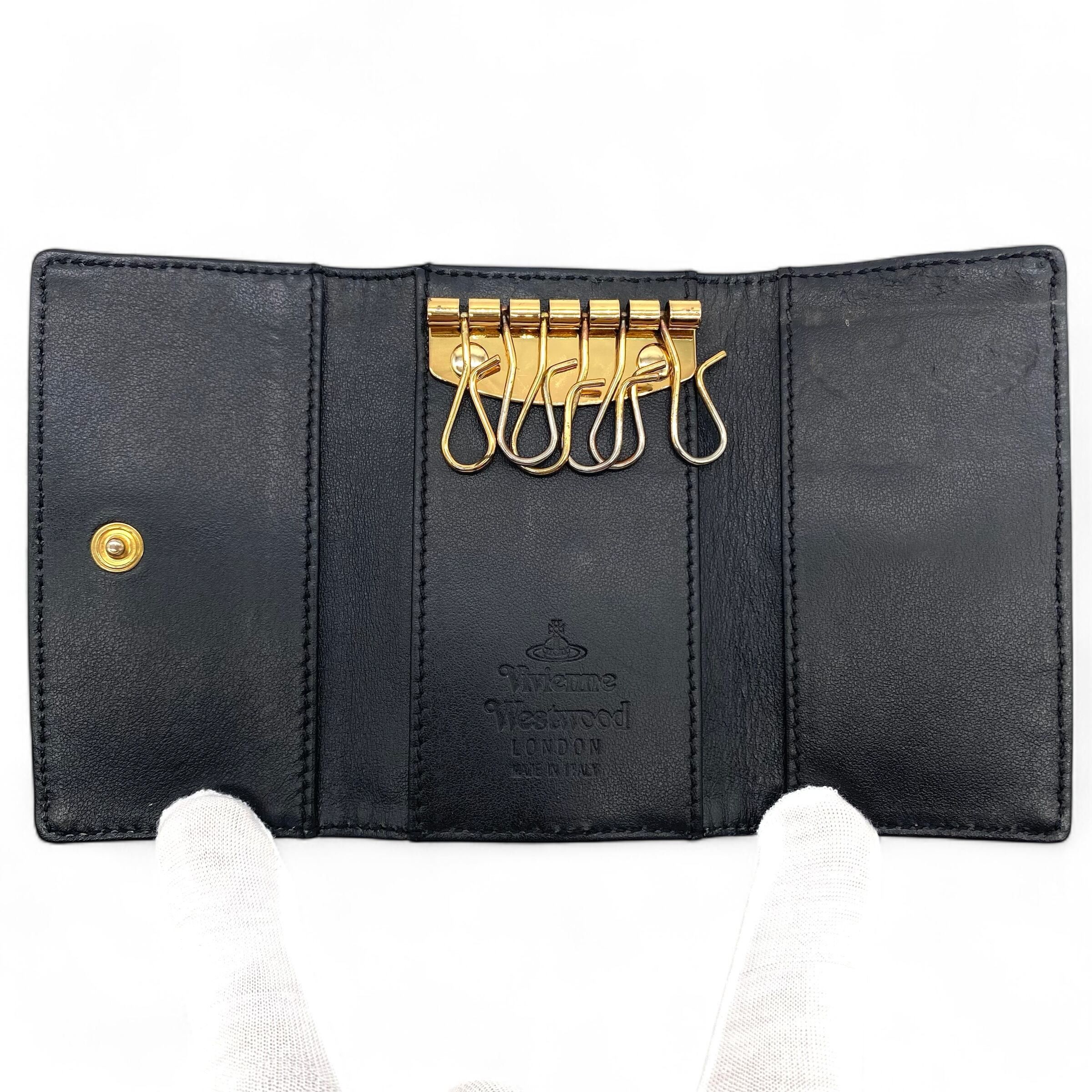 Vivienne Westwood Vivienne Westwood ORB Leather Key Case Black Size ONE SIZE - 3 Thumbnail
