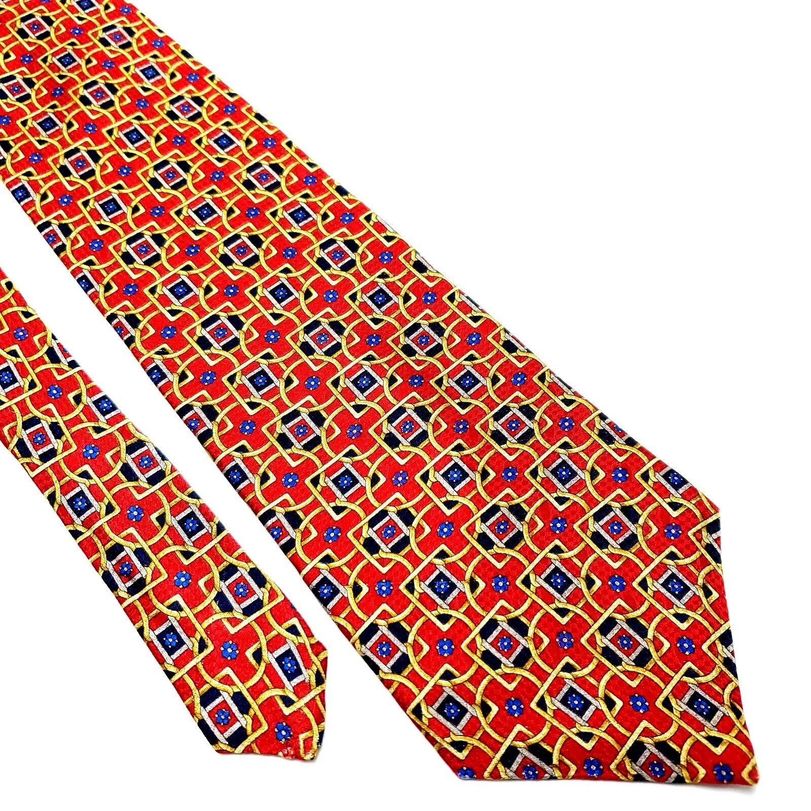 Evan Picone Evan Picone Silk Tie Red Print Geometric Wide Size ONE SIZE - 1 Thumbnail