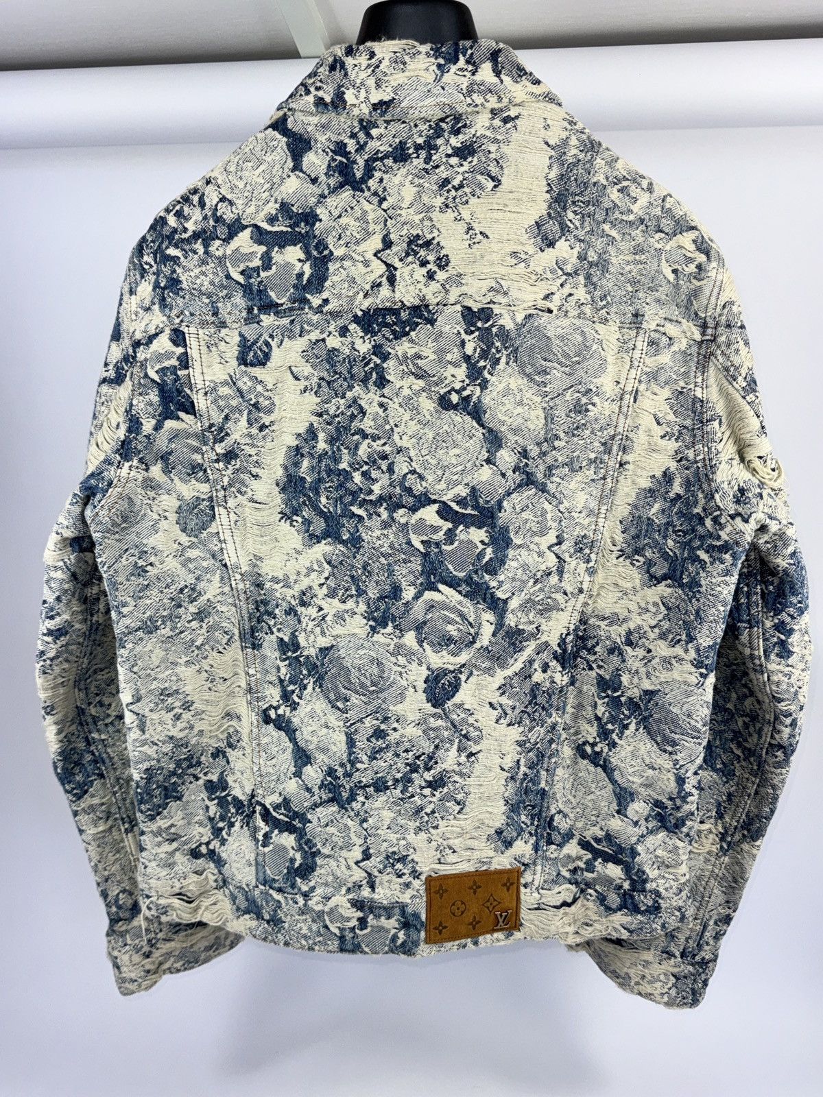 Louis Vuitton x Virgil Abloh 2022 Floral Distressed Denim Jacket Size US M / EU 48-50 / 2 - 2 Thumbnail
