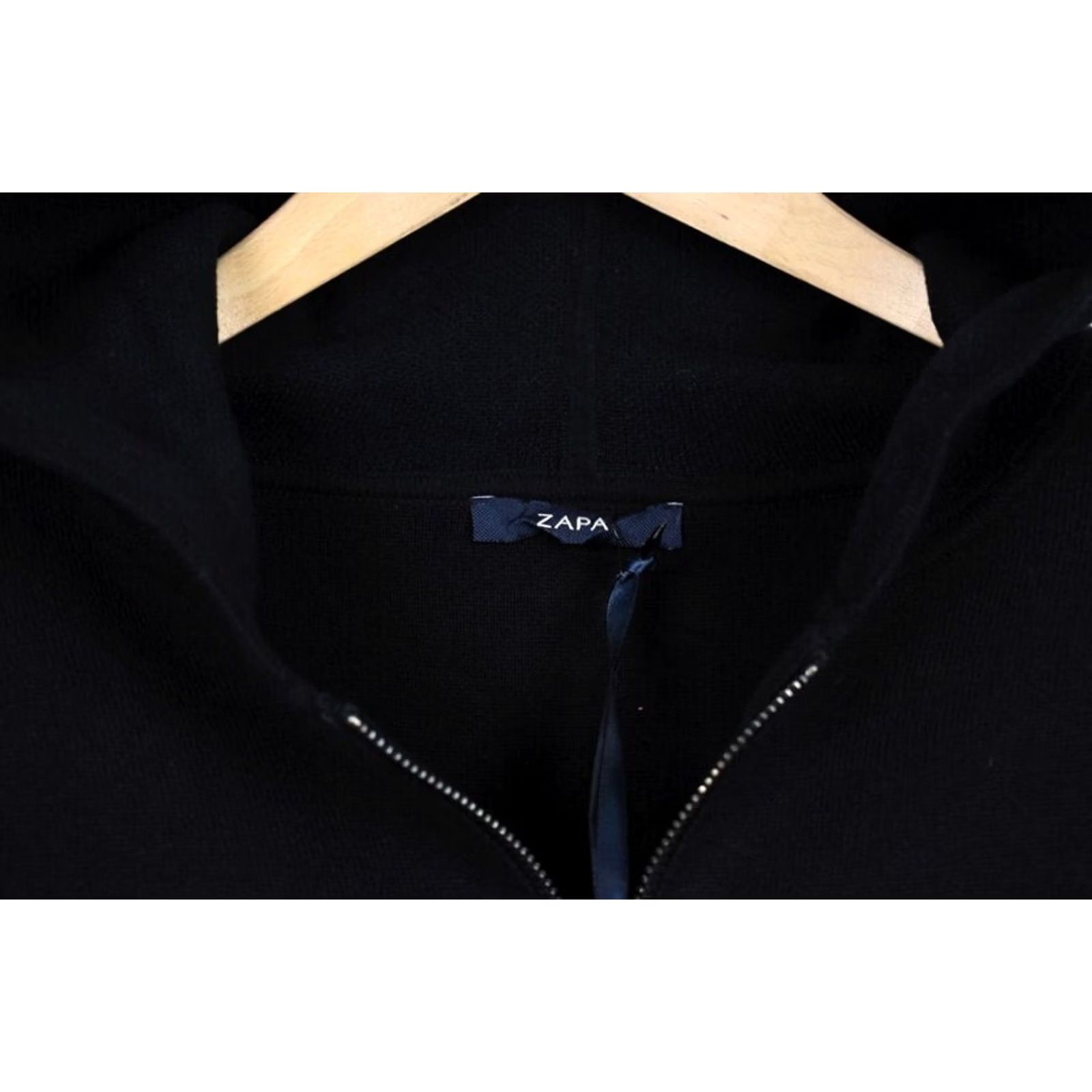 Vintage ZAPA Hoodie Men's LARGE Black Zip Pockets Sweatshirt Hooded Regular Fit Size US L / EU 52-54 / 3 - 4 Thumbnail