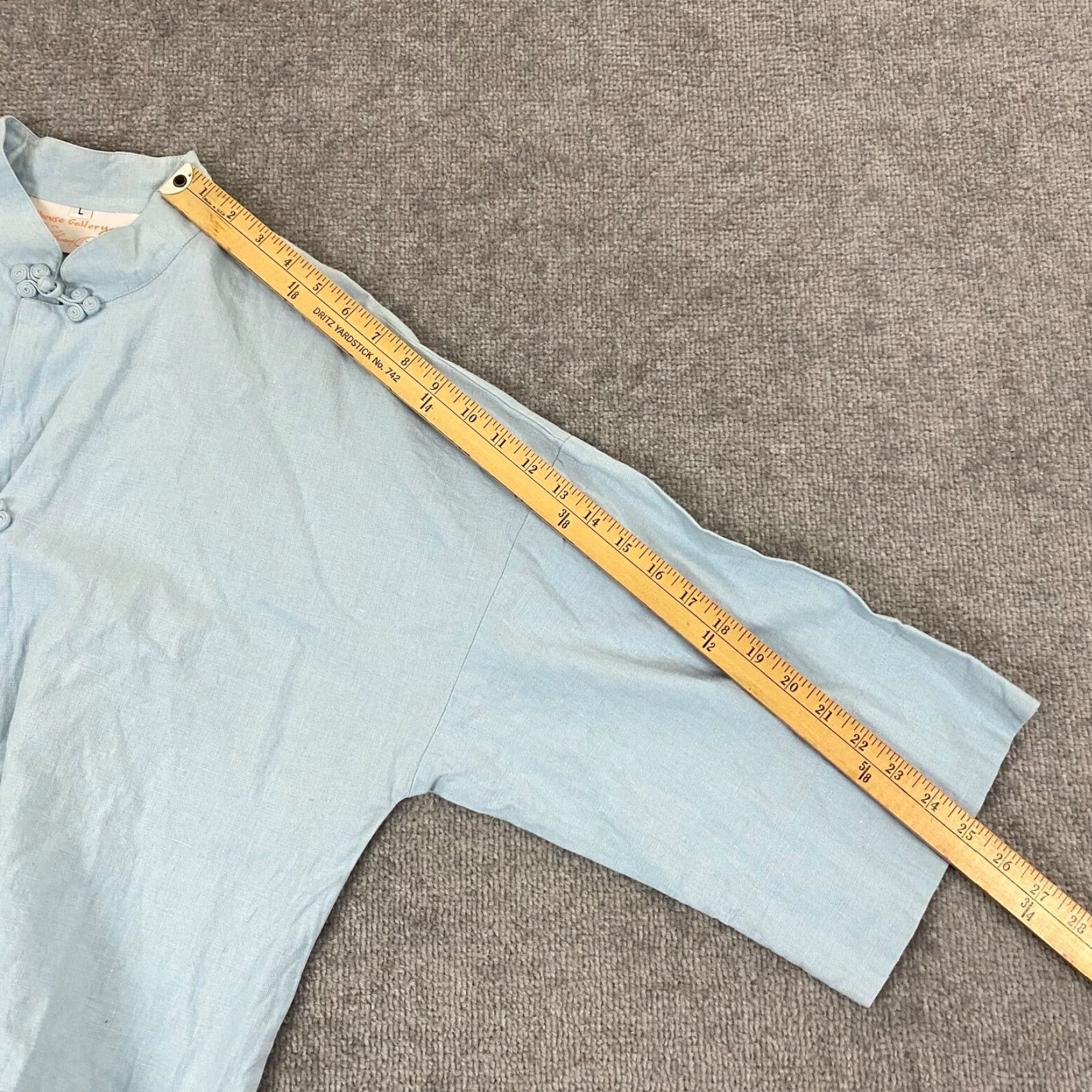 Vintage Penthouse Gallery Top Womens Large Blue Hook & Loop Linen Tunic 3/4 Catherine O. Size L / US 10 / IT 46 - 7 Thumbnail