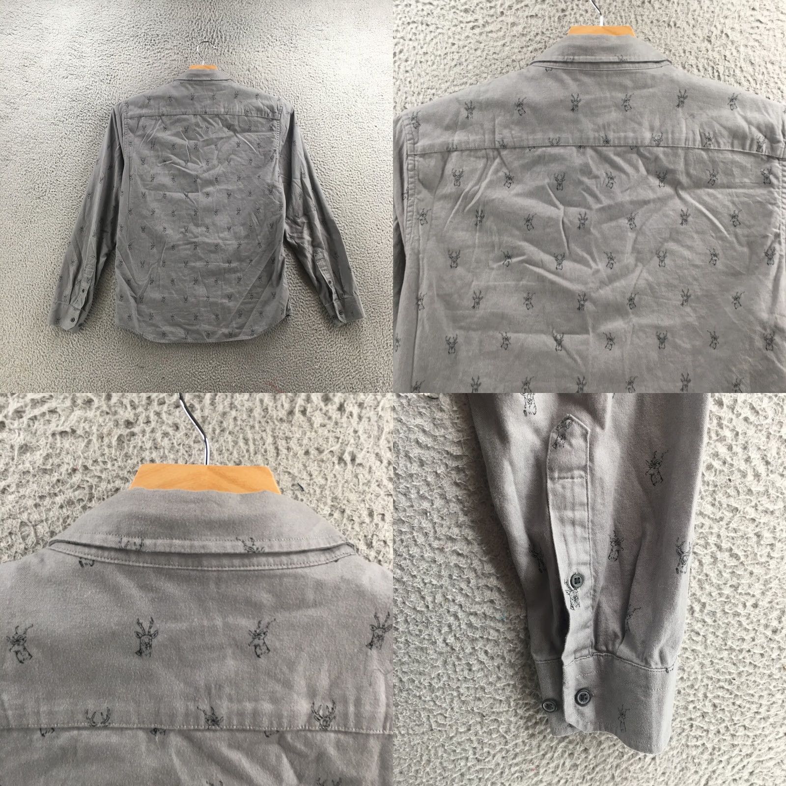 Banana Republic Banana Republic Button-Down Dress Shirt Mens M Gray Long Sleeve Collared Shirt Size 40R - 8 Thumbnail