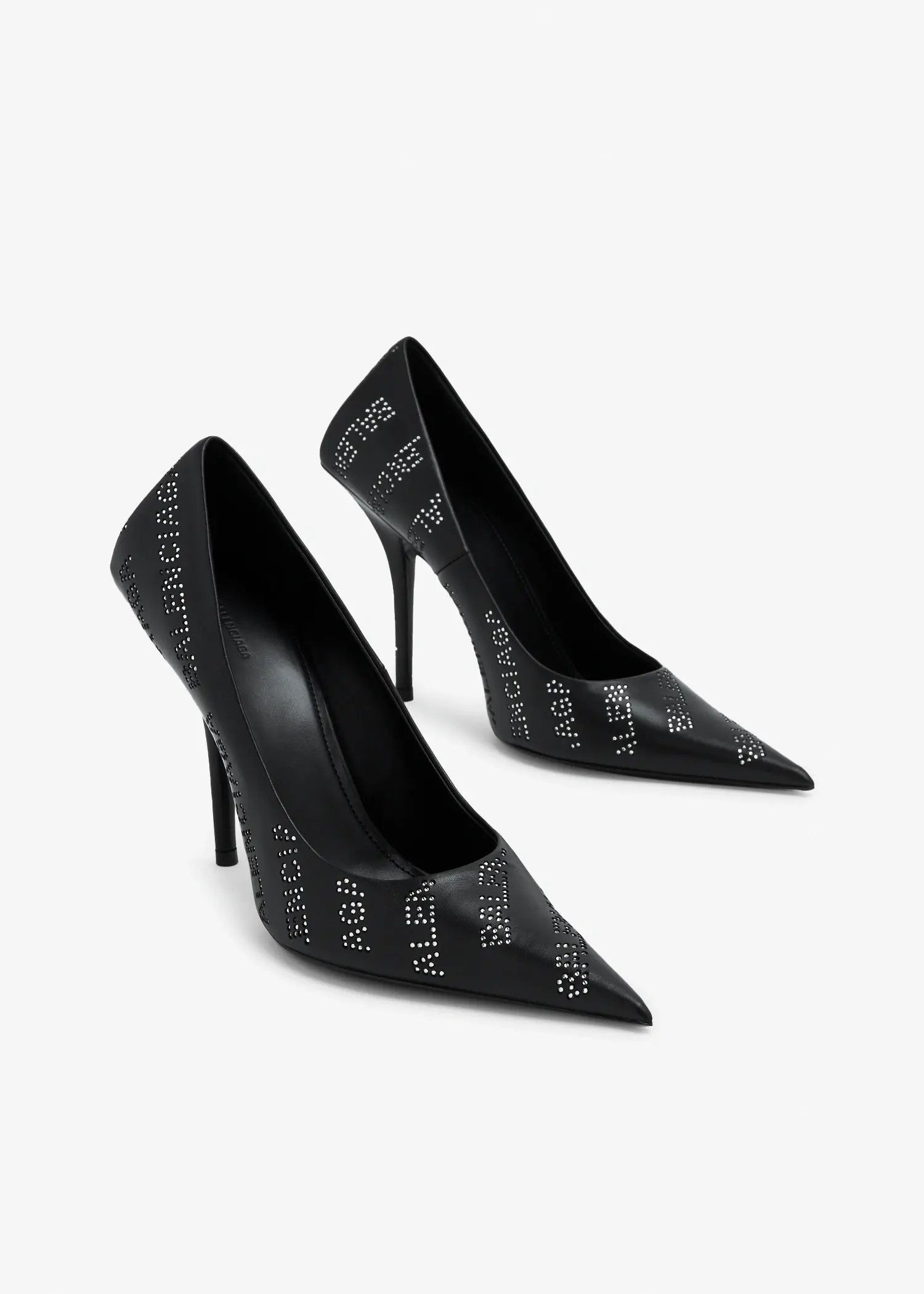 Balenciaga o1tr1nto1125 Square Knife 110mm Pumps With Rhinestones Black Size US 5 / IT 35 - 4 Thumbnail