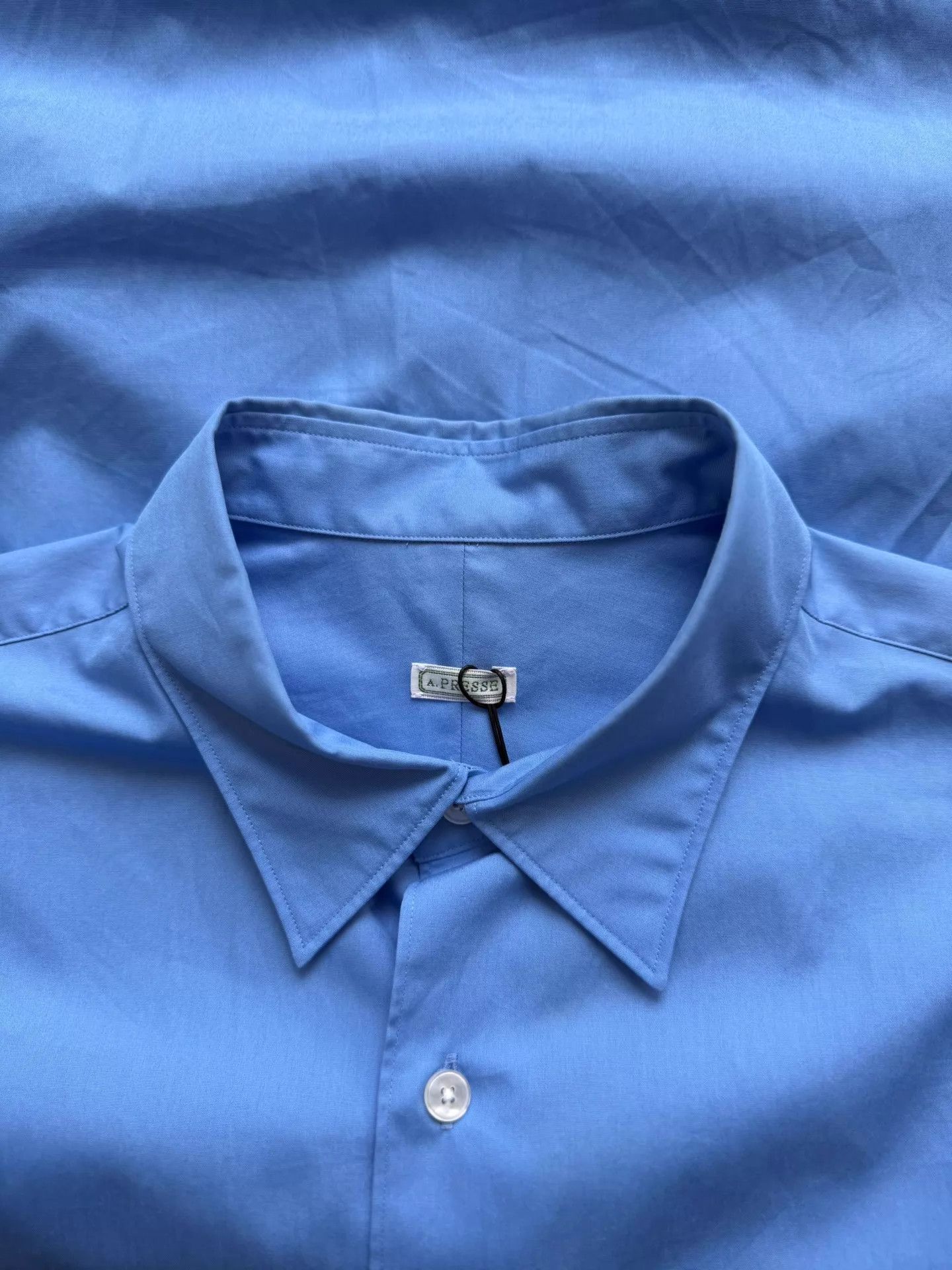 A.PRESSE A.PRESSE Blue Relaxed Regular Collar Shirt Size 1 Size US S / EU 44-46 / 1 - 7 Thumbnail