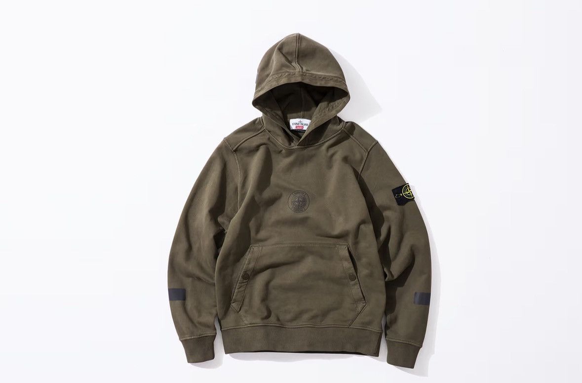 Stone island supreme hoodie olive hotsell