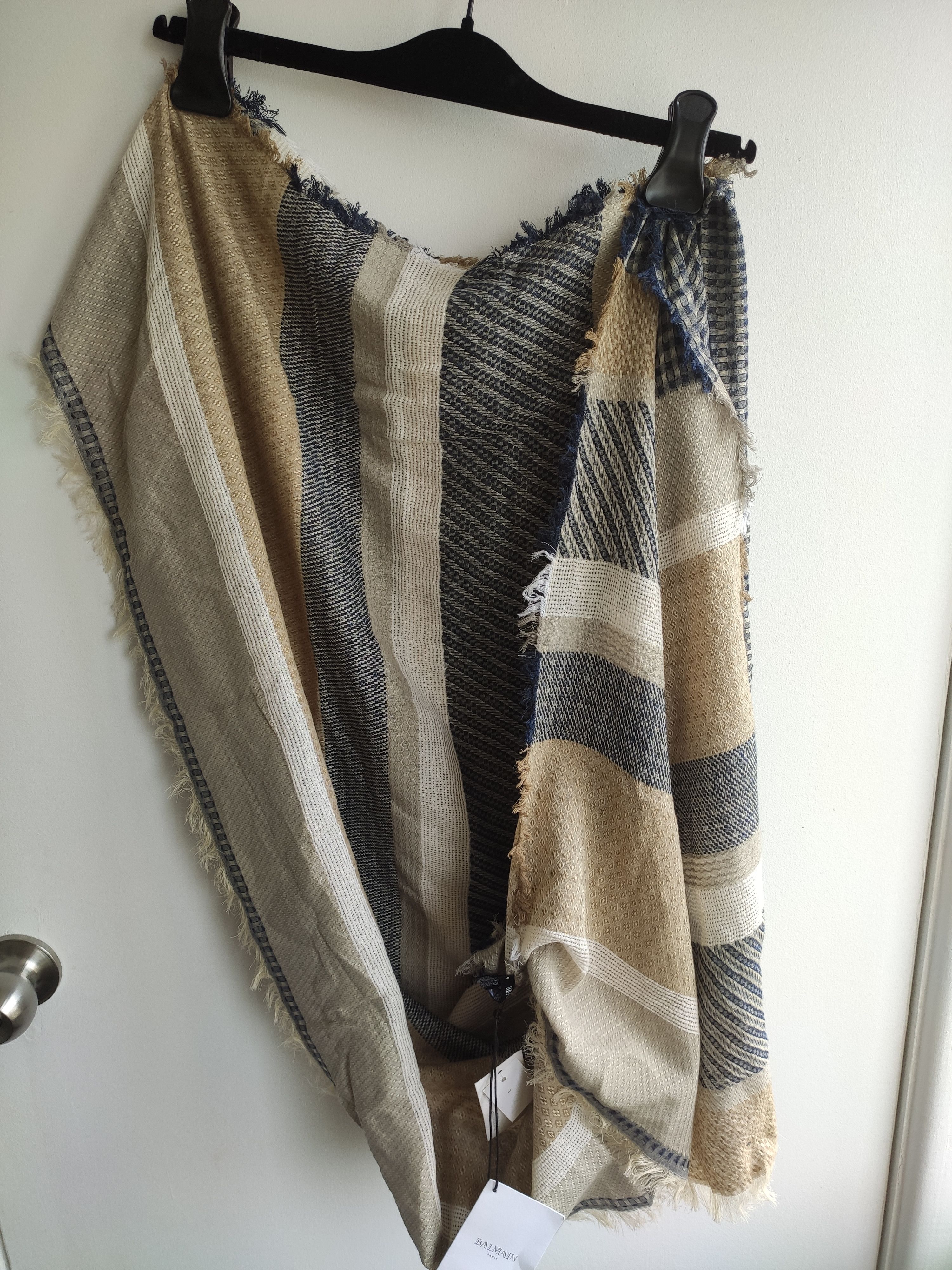 Balmain BALMAIN scarf Cotton/Linen-blend BNWT Size ONE SIZE - 4 Thumbnail