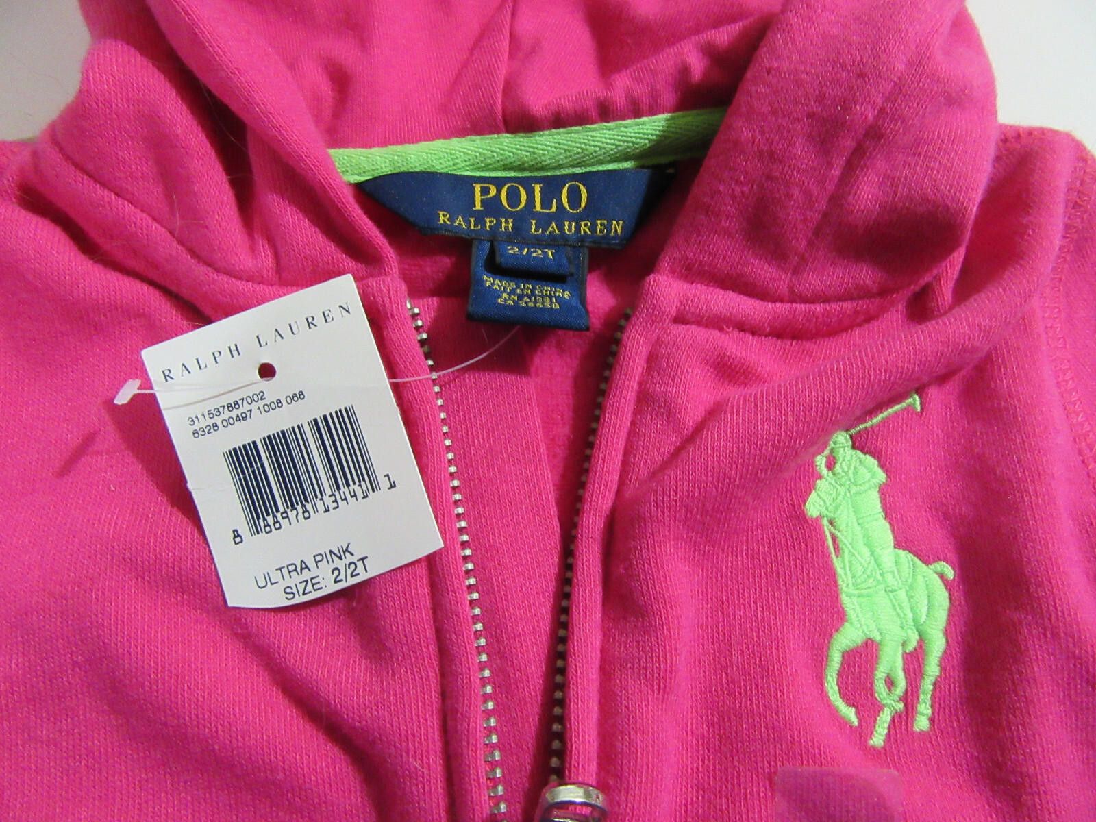 Polo Ralph Lauren Polo Ralph Lauren Girls Hooded Sweat Jacket Hoodie 2T Size ONE SIZE - 3 Thumbnail