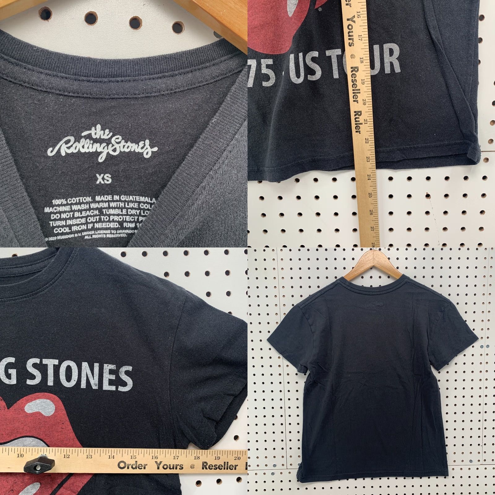 Vintage The Rolling Stones Shirt Black 1975 US Tour Womens XS T-Shirt Music Rock Band T Size XS / US 0-2 / IT 36-38 - 8 Thumbnail