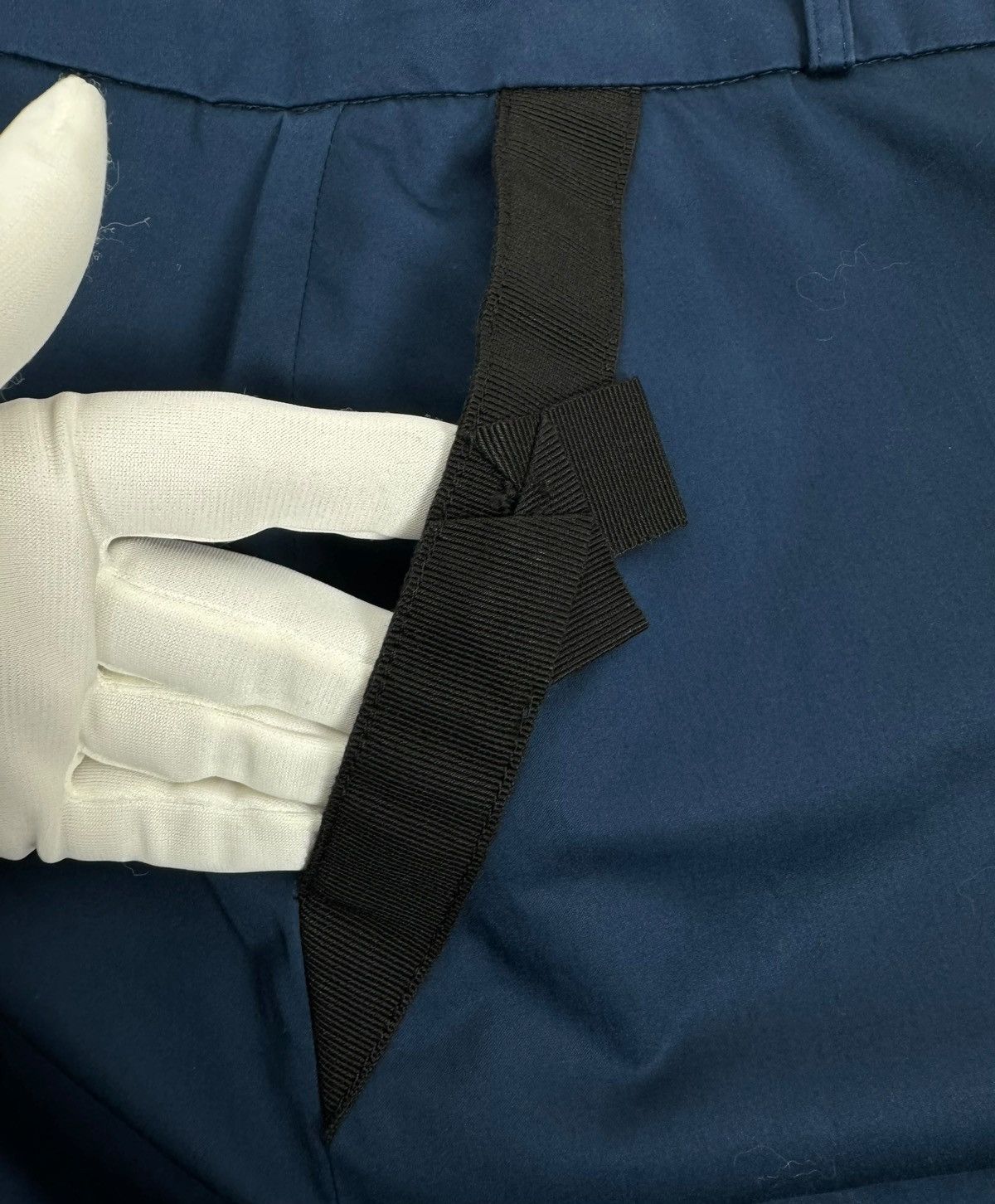 Valentino Valentino Blue Cotton Crystal Detail Straight Formal Pants Size 30" / US 8 / IT 44 - 12 Thumbnail