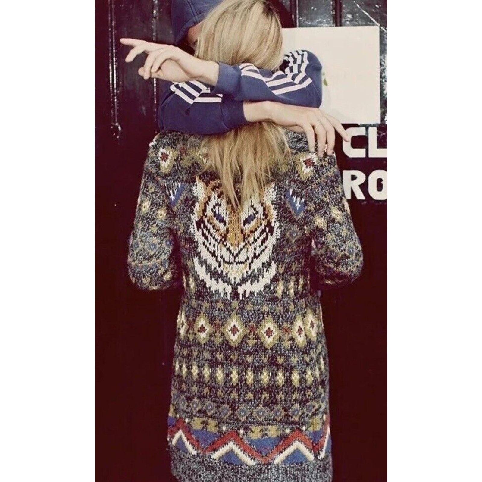 Free People FREE PEOPLE Mascot Tiger Wool Cardigan Bohemian Sweater XS Size XS / US 0-2 / IT 36-38 - 1 Thumbnail