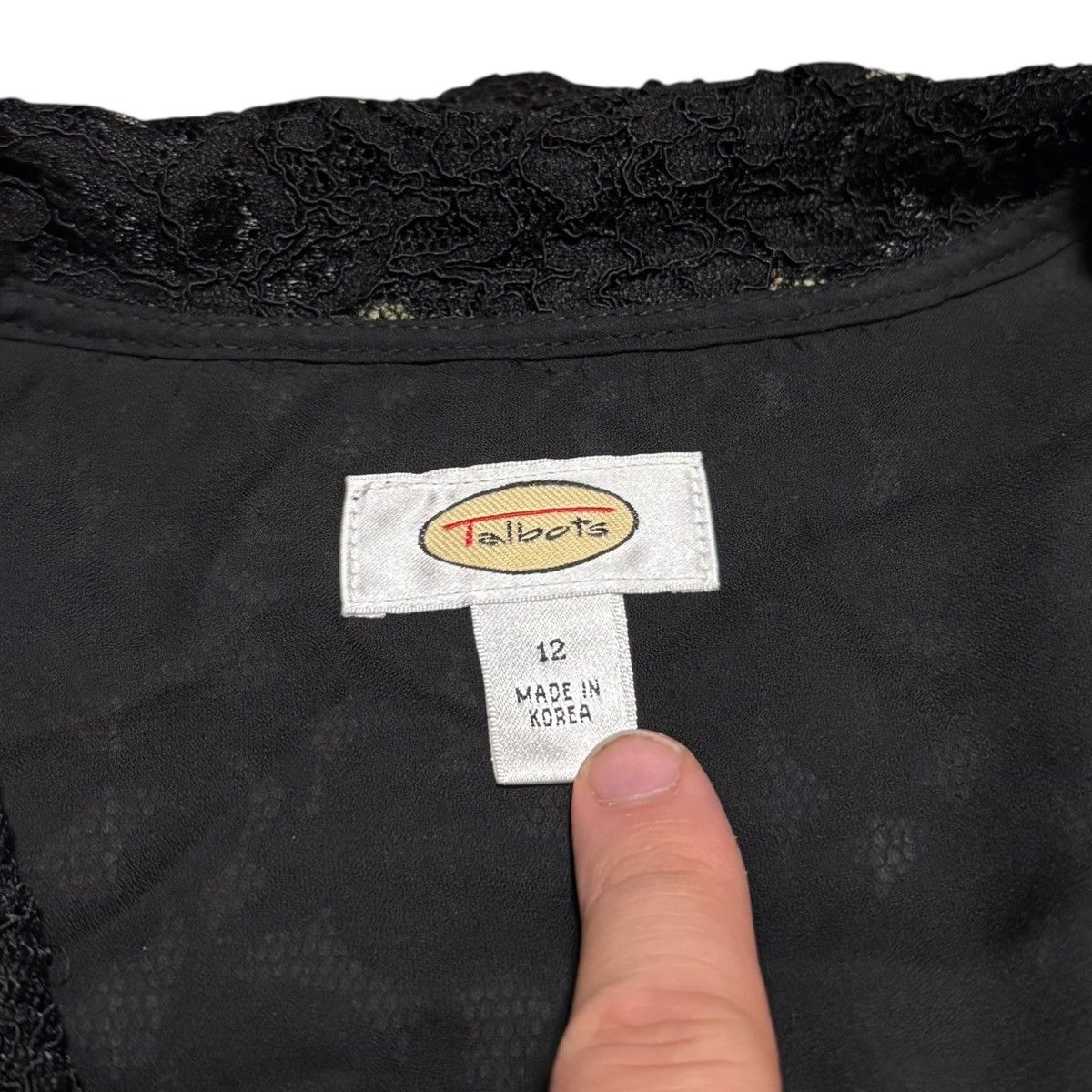 Talbots Talbots Black Lace Patterned Jacket Women's 12 Size L / US 10 / IT 46 - 4 Thumbnail