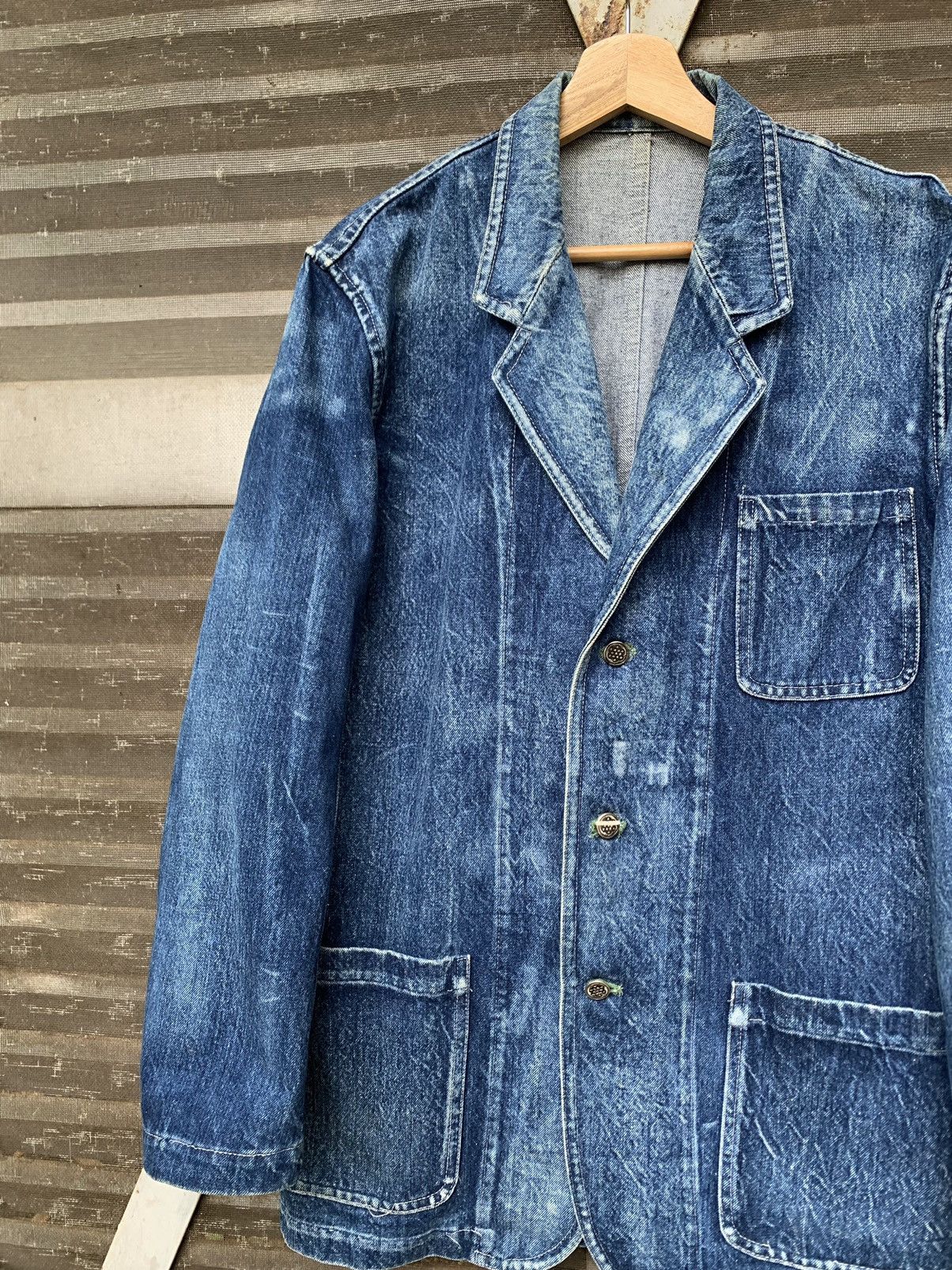 Yohji Yamamoto 👹VINTAGE YOHJI YAMAMOTO DENIM BLAZER JACKET Size US M / EU 48-50 / 2 - 11 Thumbnail