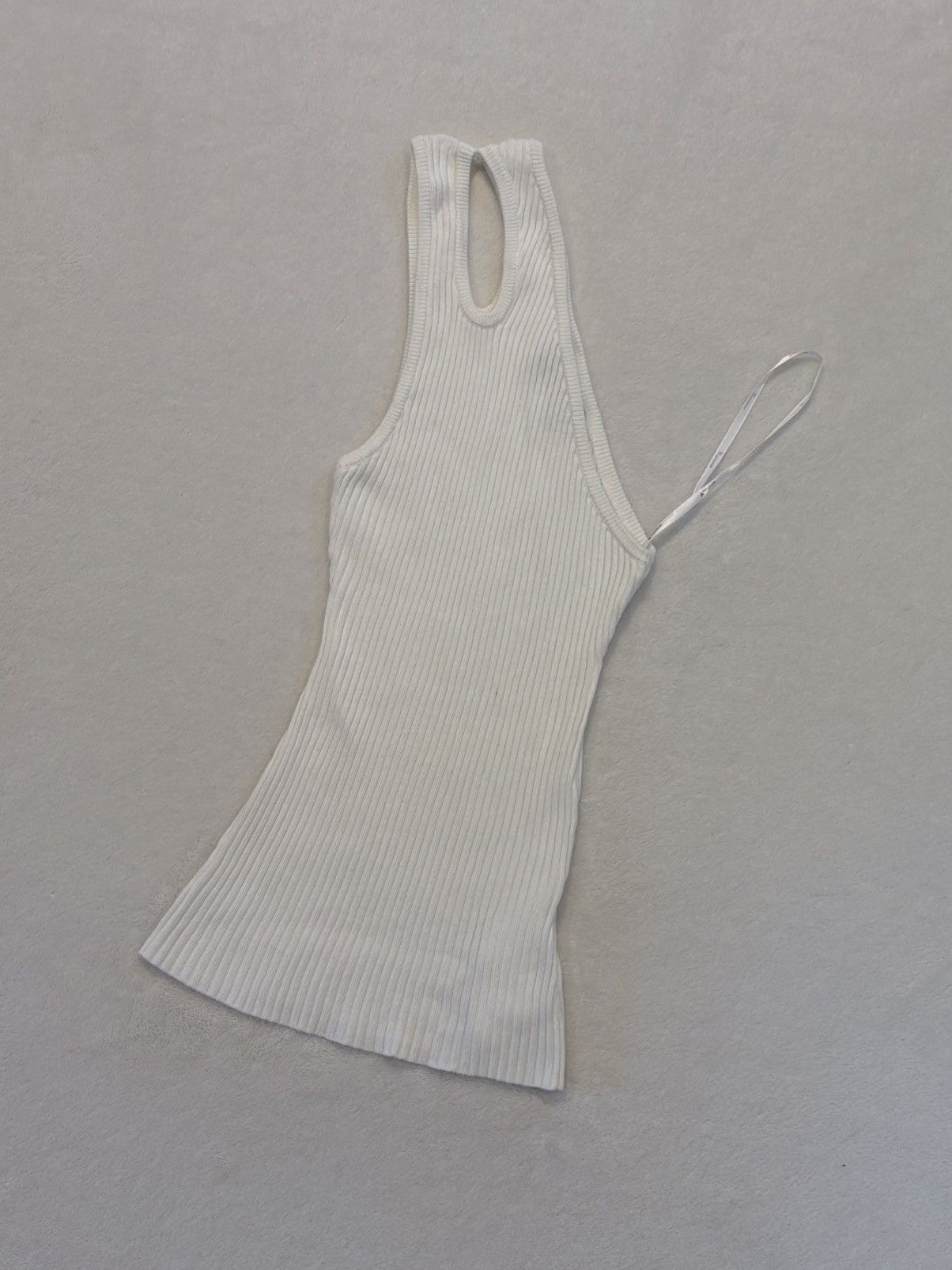 MINKPINK MINKPINK cream ribbed knit keyhole halter top Size S / US 4 / IT 40 - 1 Thumbnail