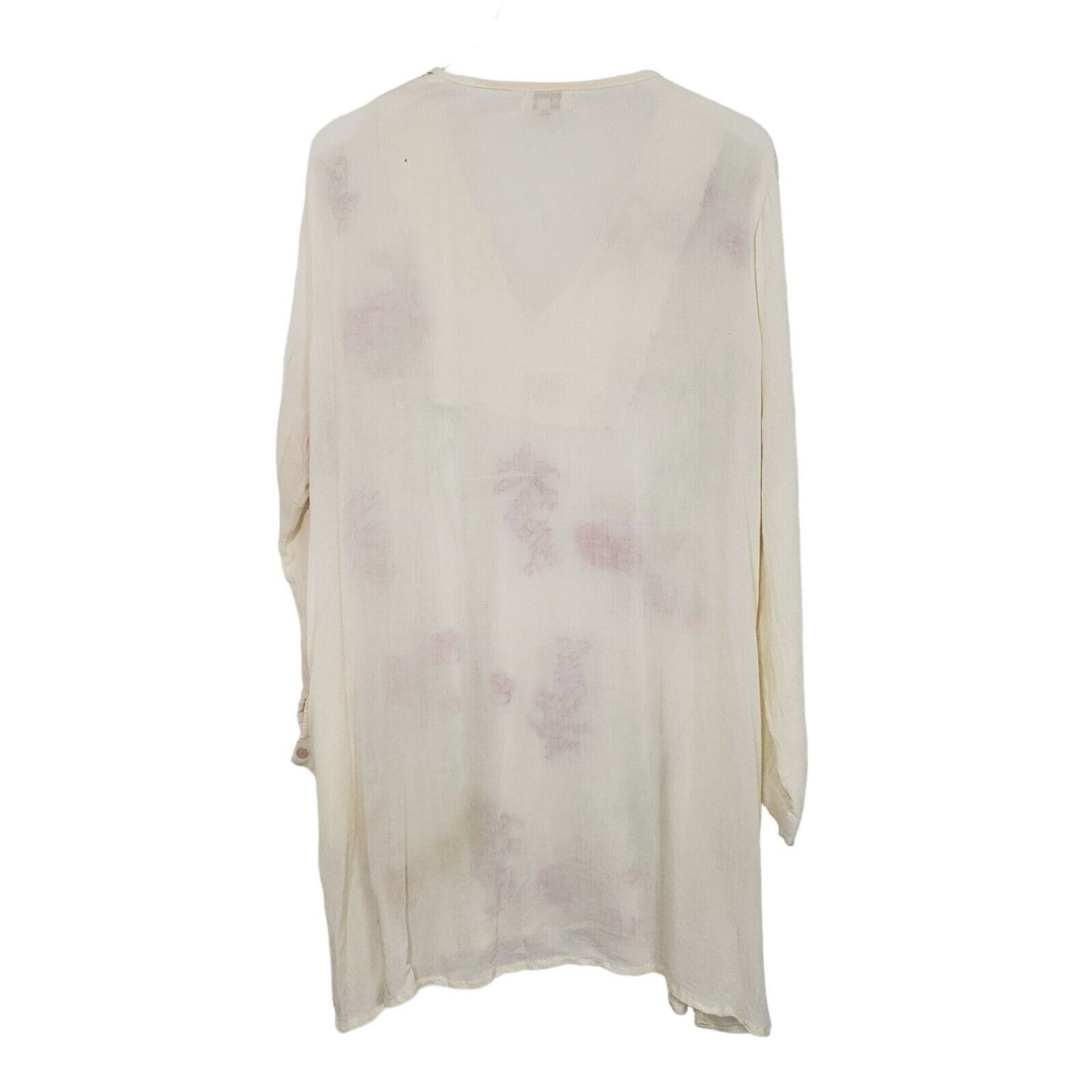 Designer Velzera Embroidered Floral Tunic Womens Size 2XL White Boho Size XXL / US 16-18 / IT 52-54 - 6 Thumbnail