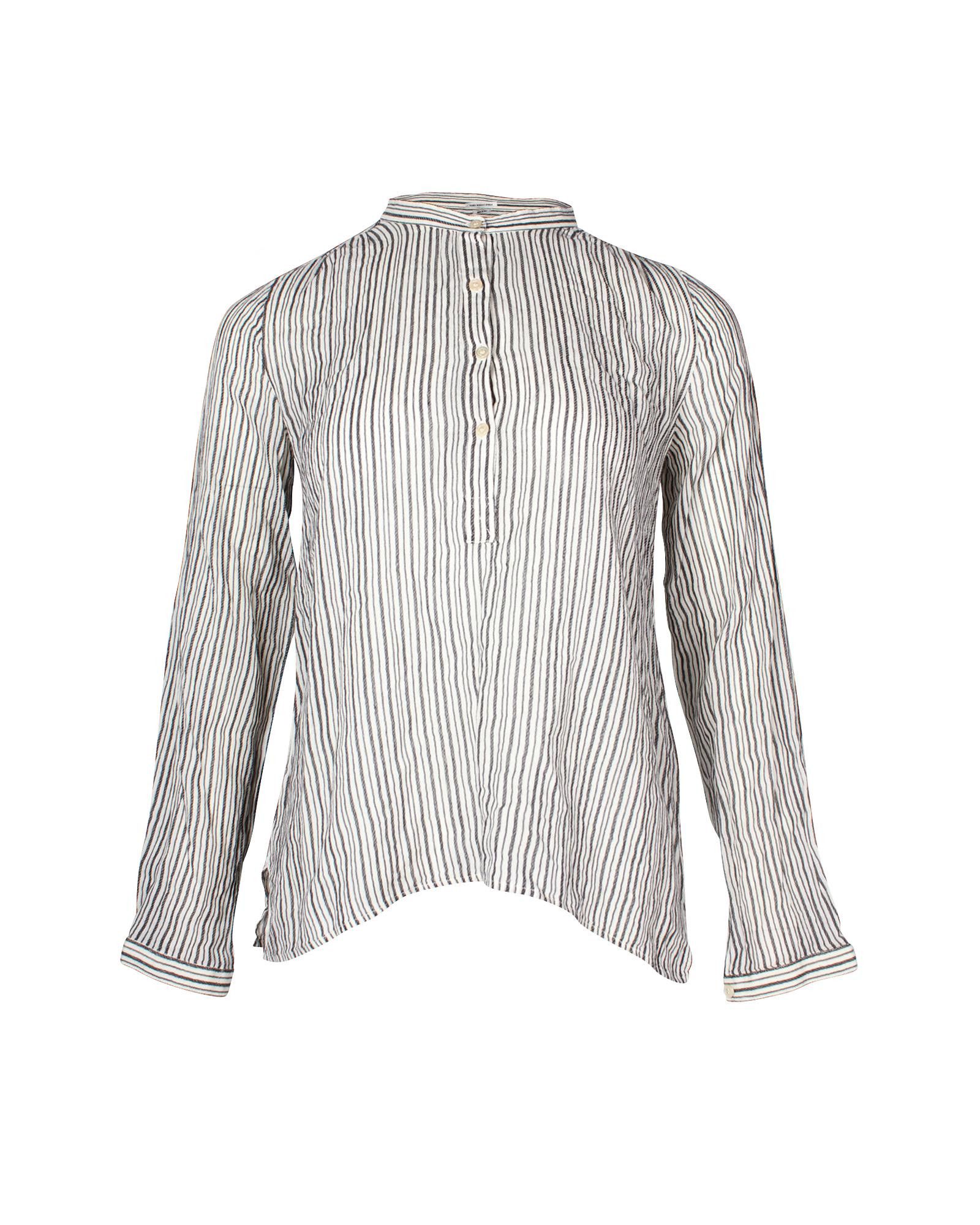image of White Striped Cotton Shirt By Isabel Marant Etoile in White Print, Women's (Size XS)